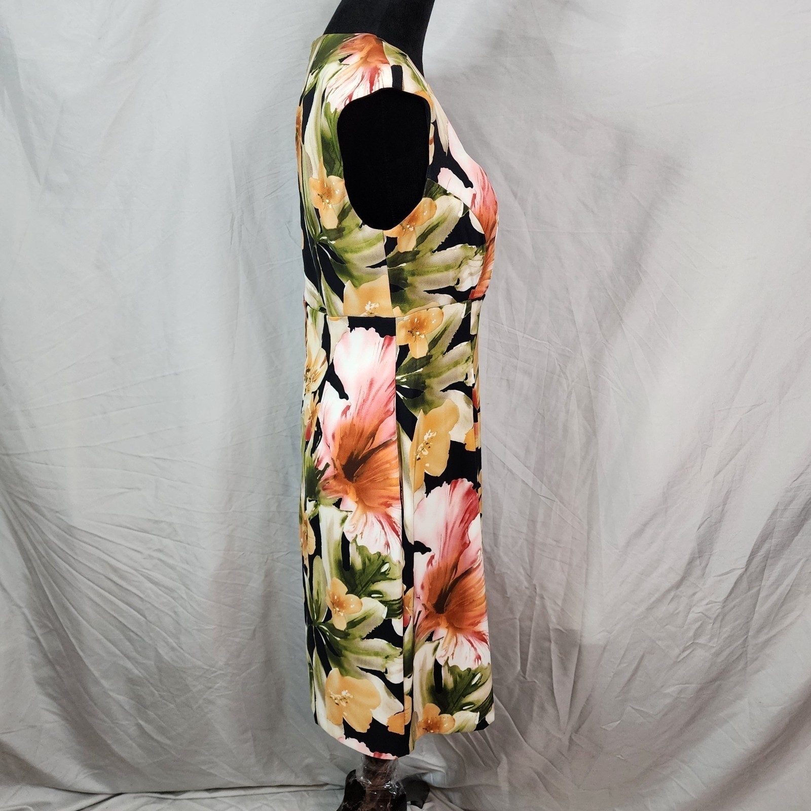 CONNECTED APPAREL Size 10 Floral Queen Anne Sweetheart Career Sheath Dress