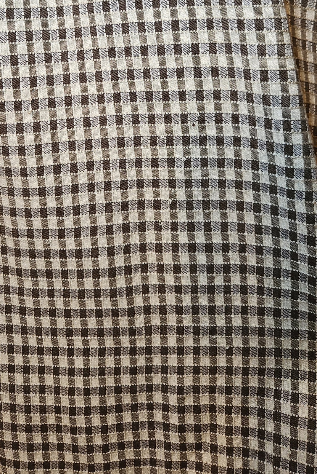 NWT ABLE Brown Gingham Cotton Blend Alyssa Mini Lined Peasant Dress Size XXL