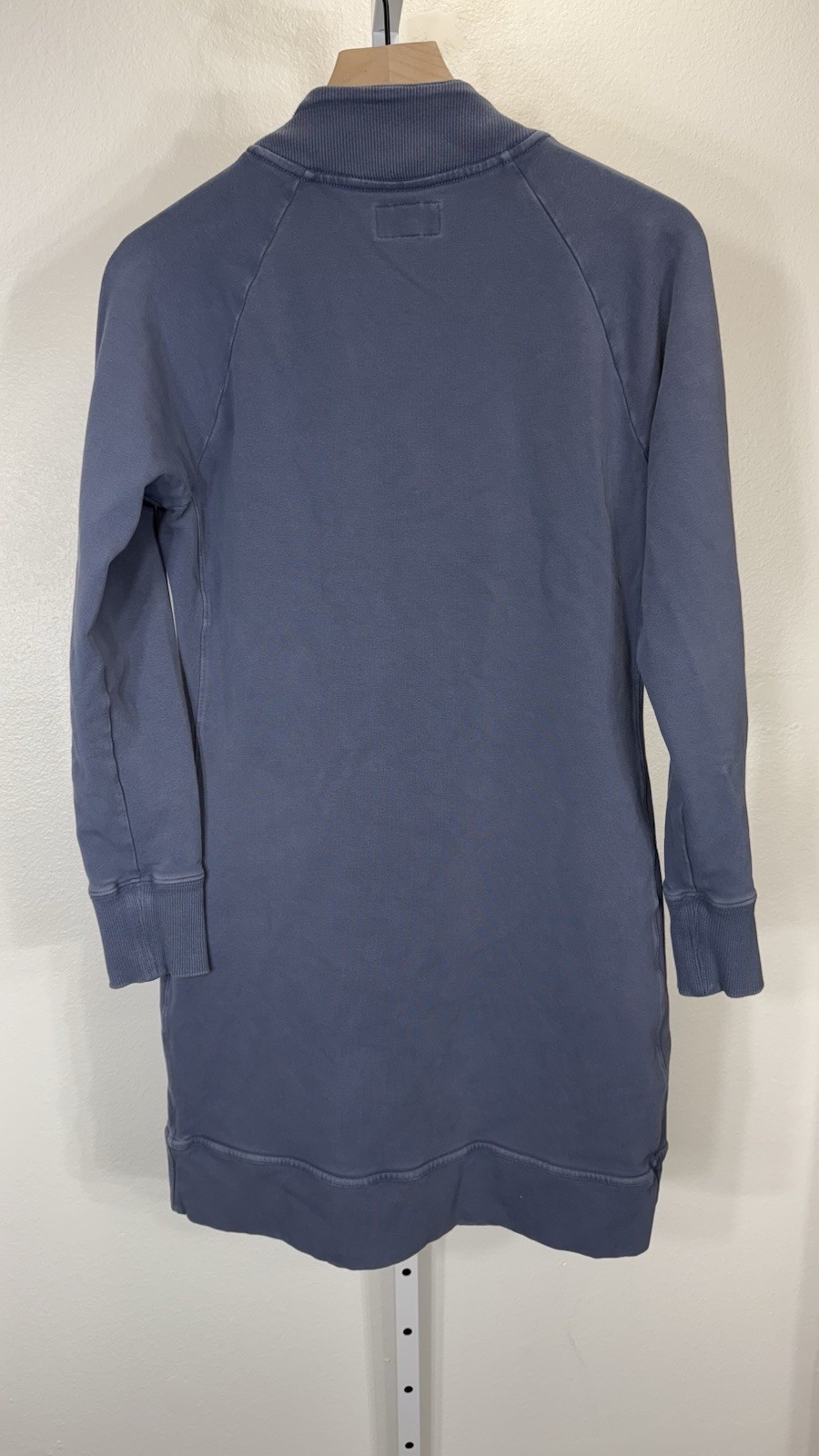 American Giant Dress Women L Blue Long 1/4 Zip Long Sleeve Sweatshirt Moto Tunic