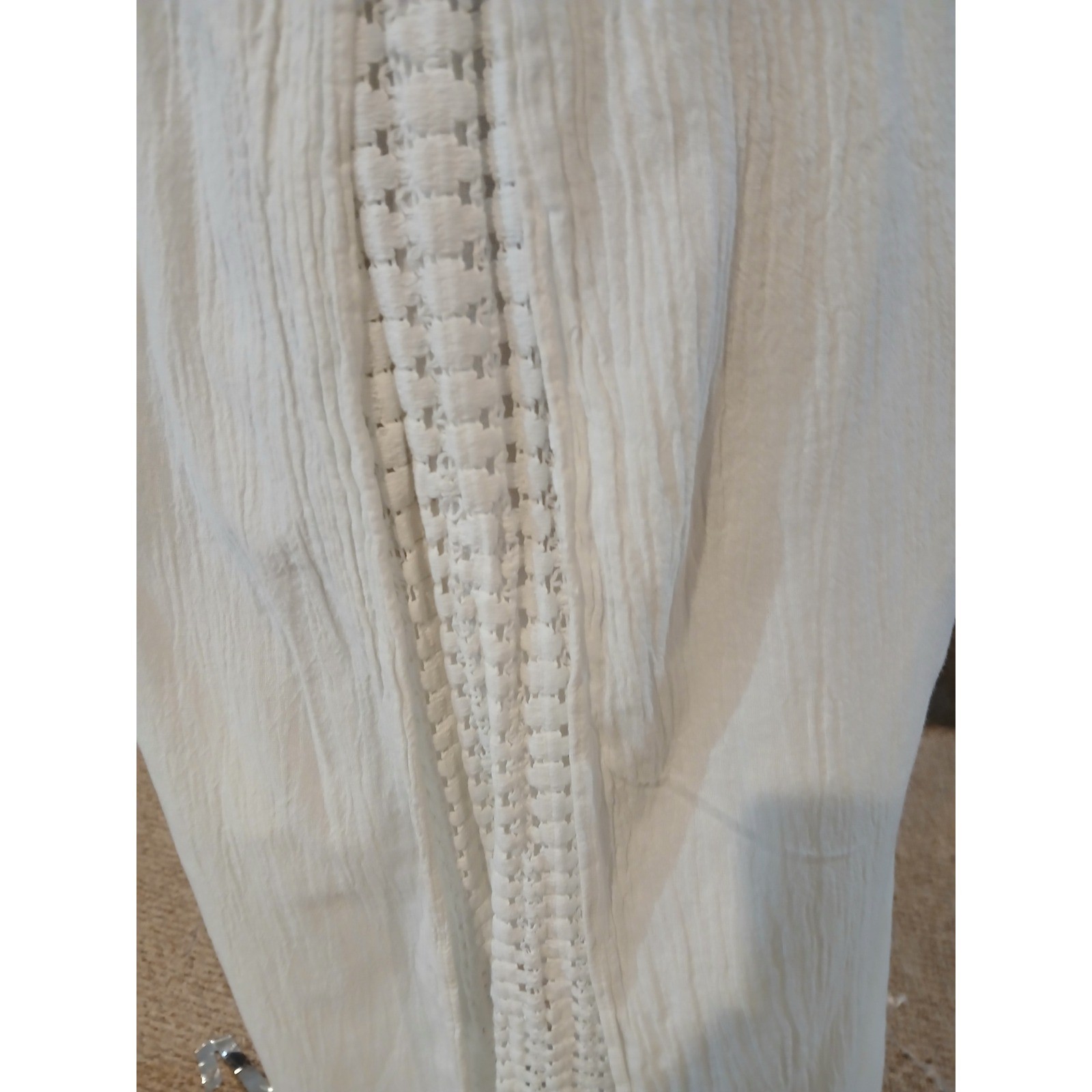 Seaspice Resort Wear Small White 100% Peruvian Cotton Halter Split Midi Dress