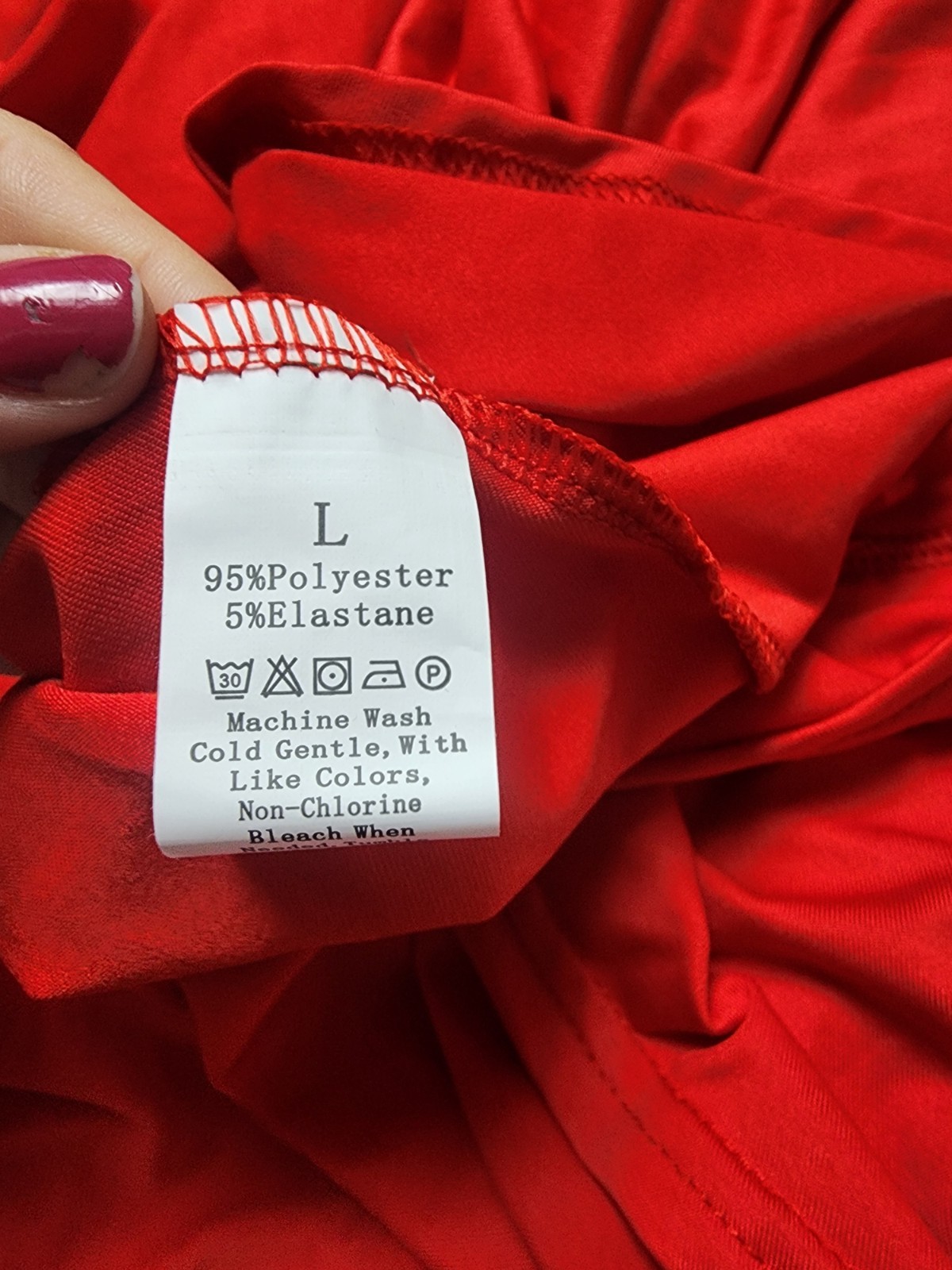 Infinity Red Sleeveless V-Neck Long Maxi Dress Solid Pattern Regular Fit Size L
