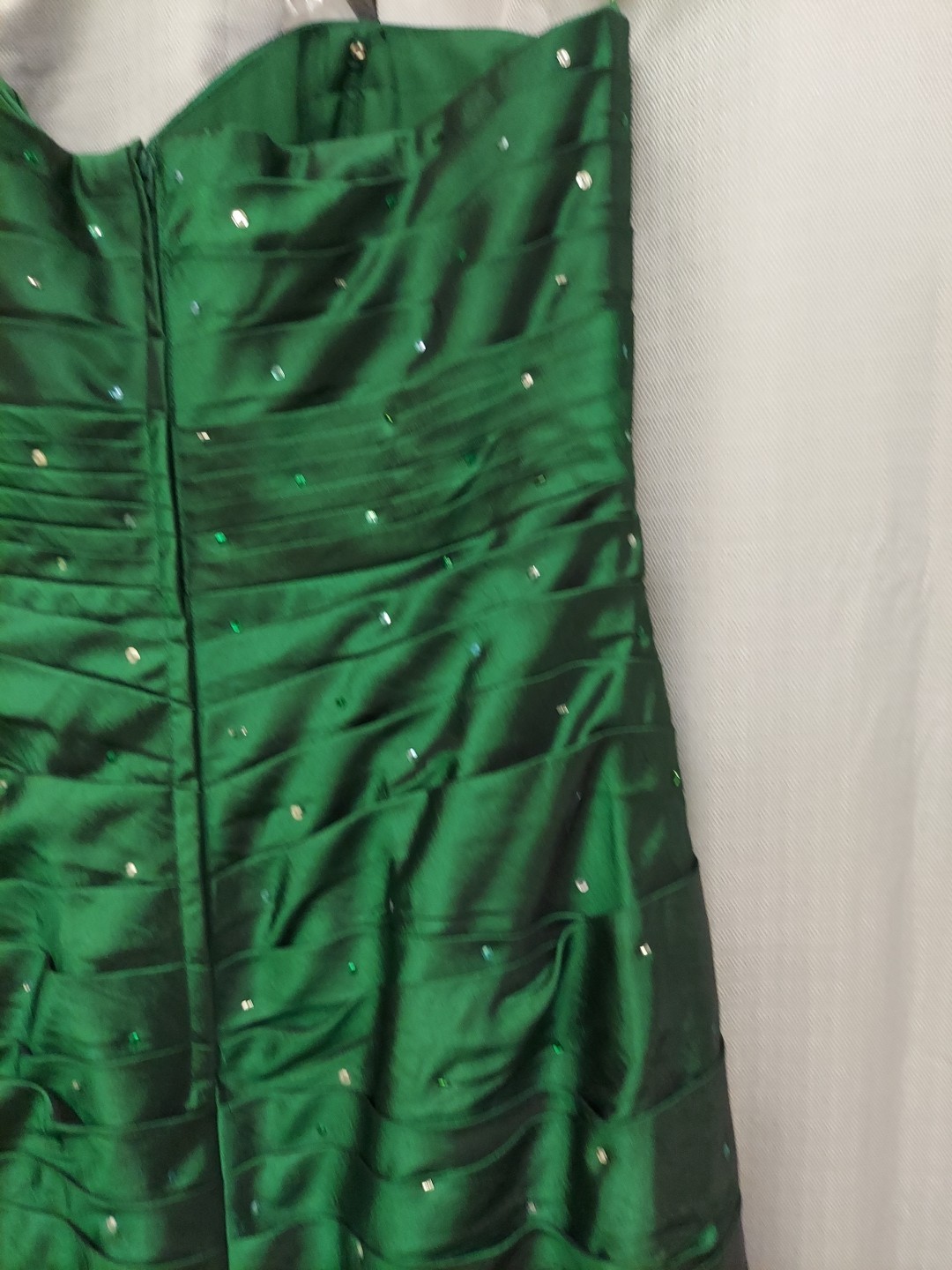Maorilee Hunter Green Gem/sequence 15/16 Torso Dropped Mermaid Dress
