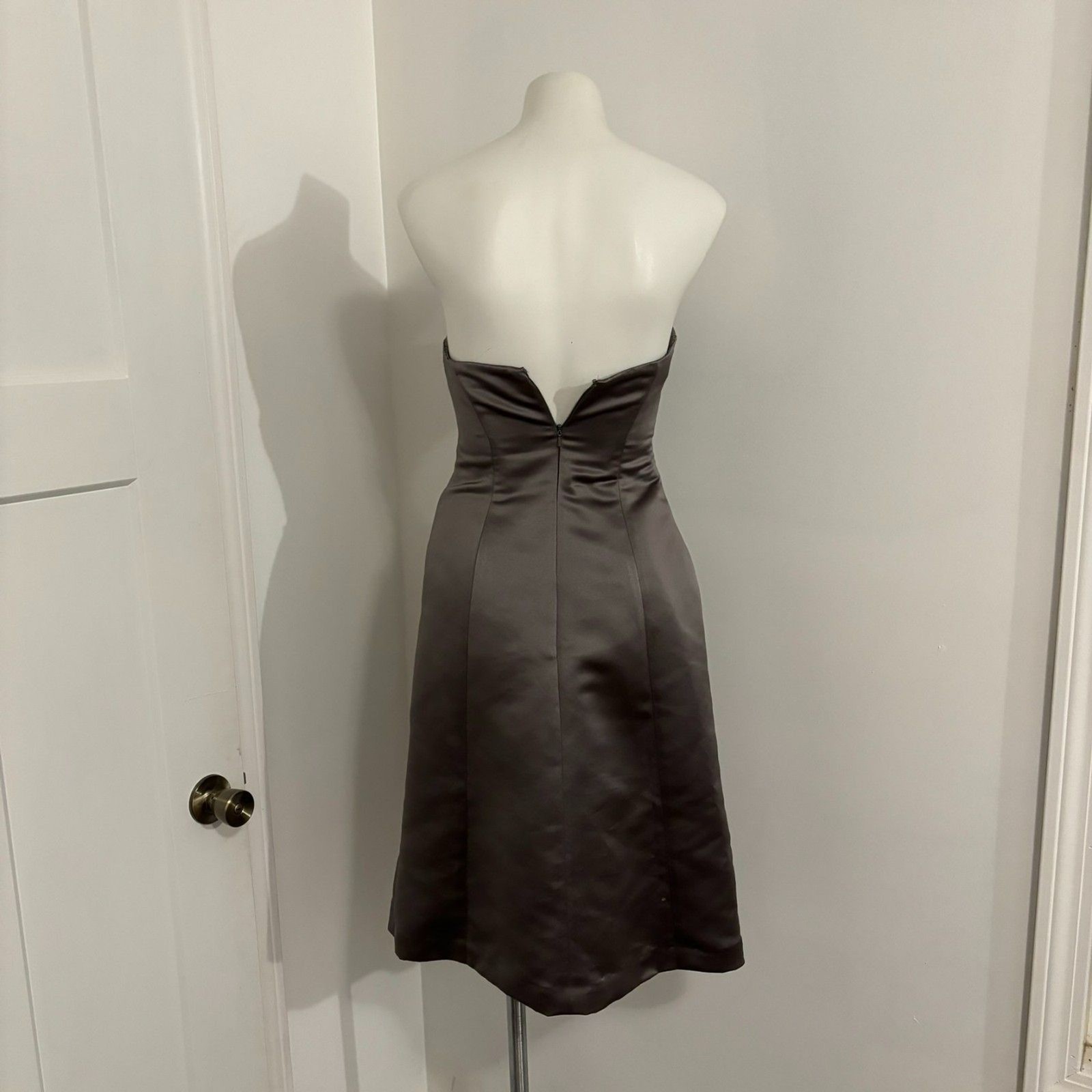 Bill Levkoff size size 6 Formal Bridesmaid Prom Silver Grey Brown Mini Dress
