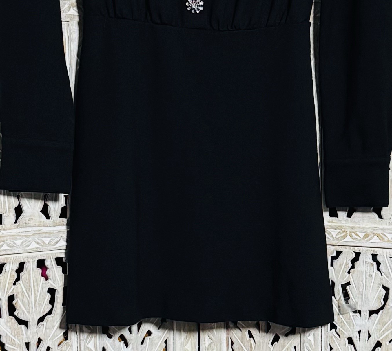 Paris Atelier & Other Stories Elegant Black Long Sleeve Mini Dress SZ XS