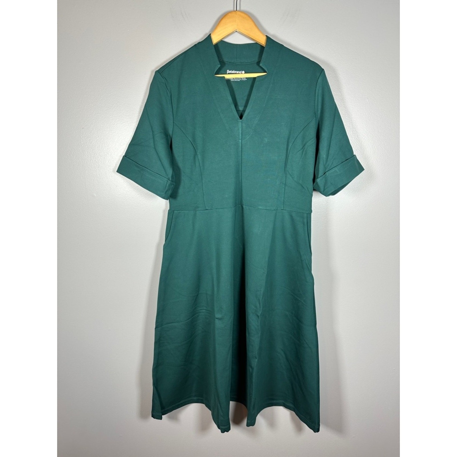 Betabrand Notch Collar Dress Green XL NWOT