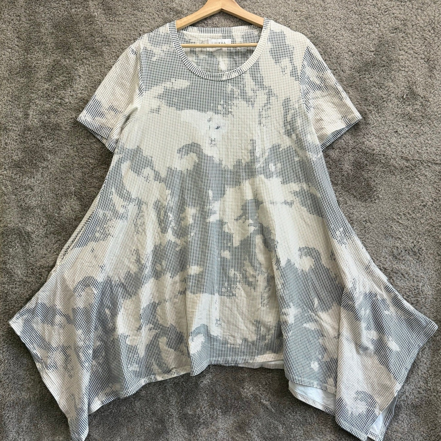Luukaa Iris Cotton Jersey Dress Tunic Lagenlook Minimalist Size 10 M Medium