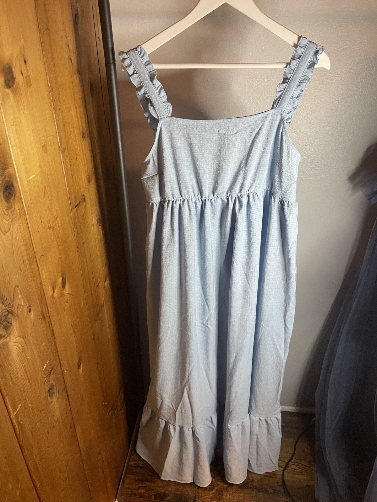 shien dress straps ruffle Size XL Blue