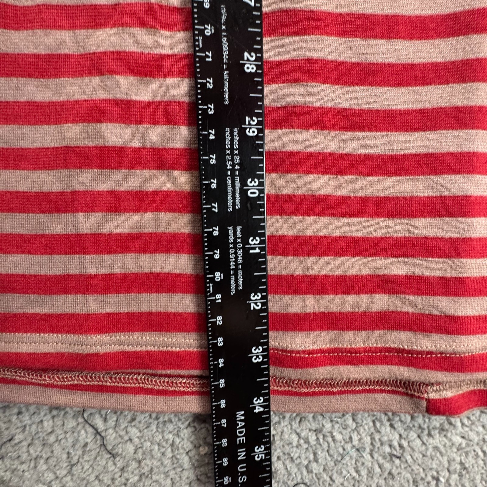 Ginger G Womens Sleeveless Back Zipper Flare Dress Red Brown Stripes Size M
