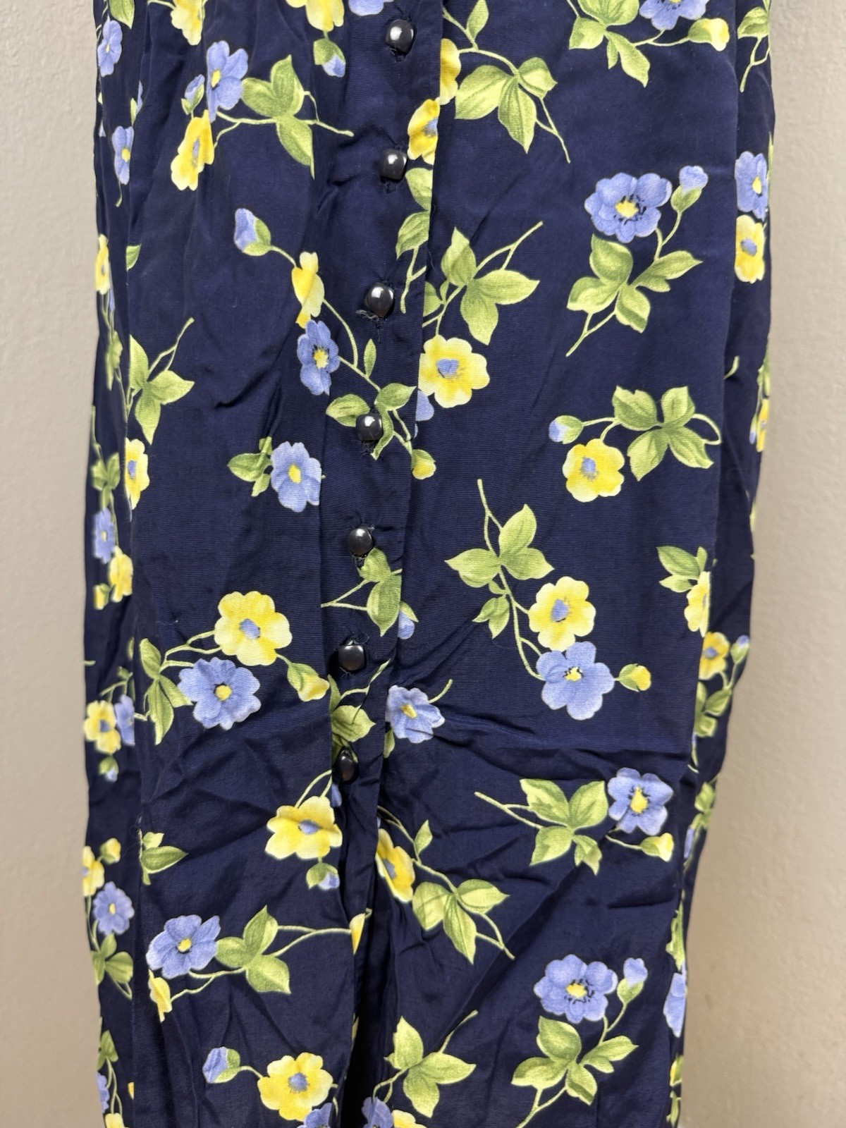 Vintage Worthington Navy Blue Floral Cottagecore Dress