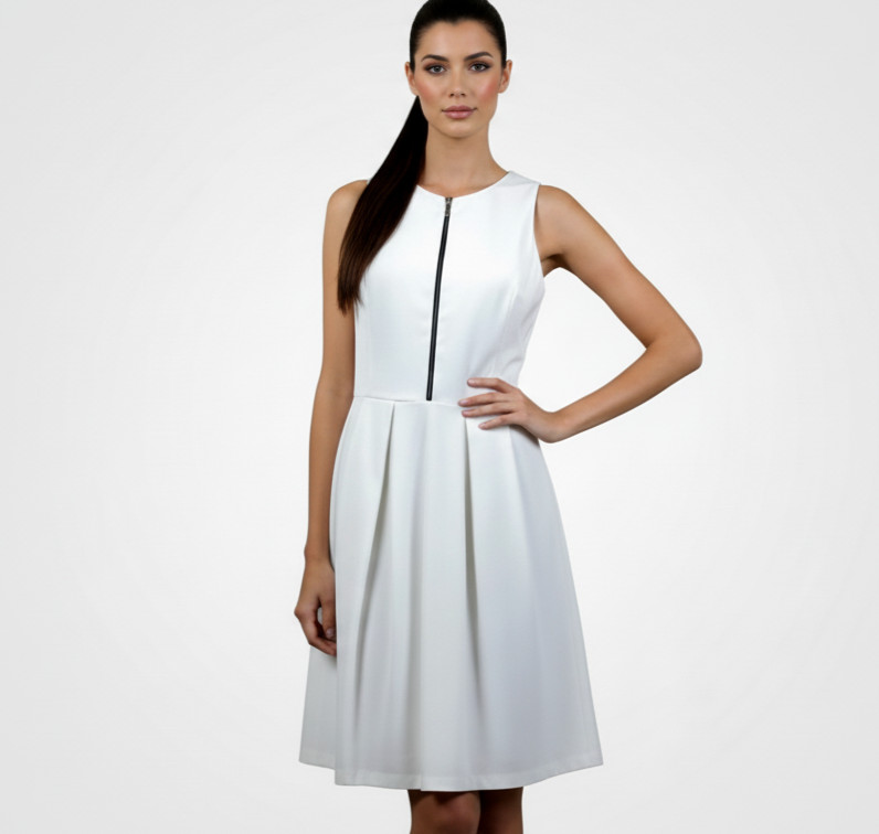 Zara Trafaluc Woman Dress Snug & Flaned Tecnical Fabric New Front Hinge Size Eul