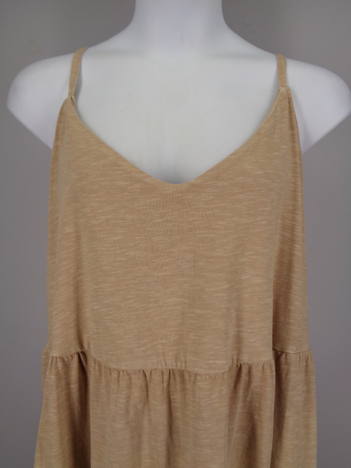 Old Navy Beige Tiered Slub Knit Cami Dress Plus Size 3X New