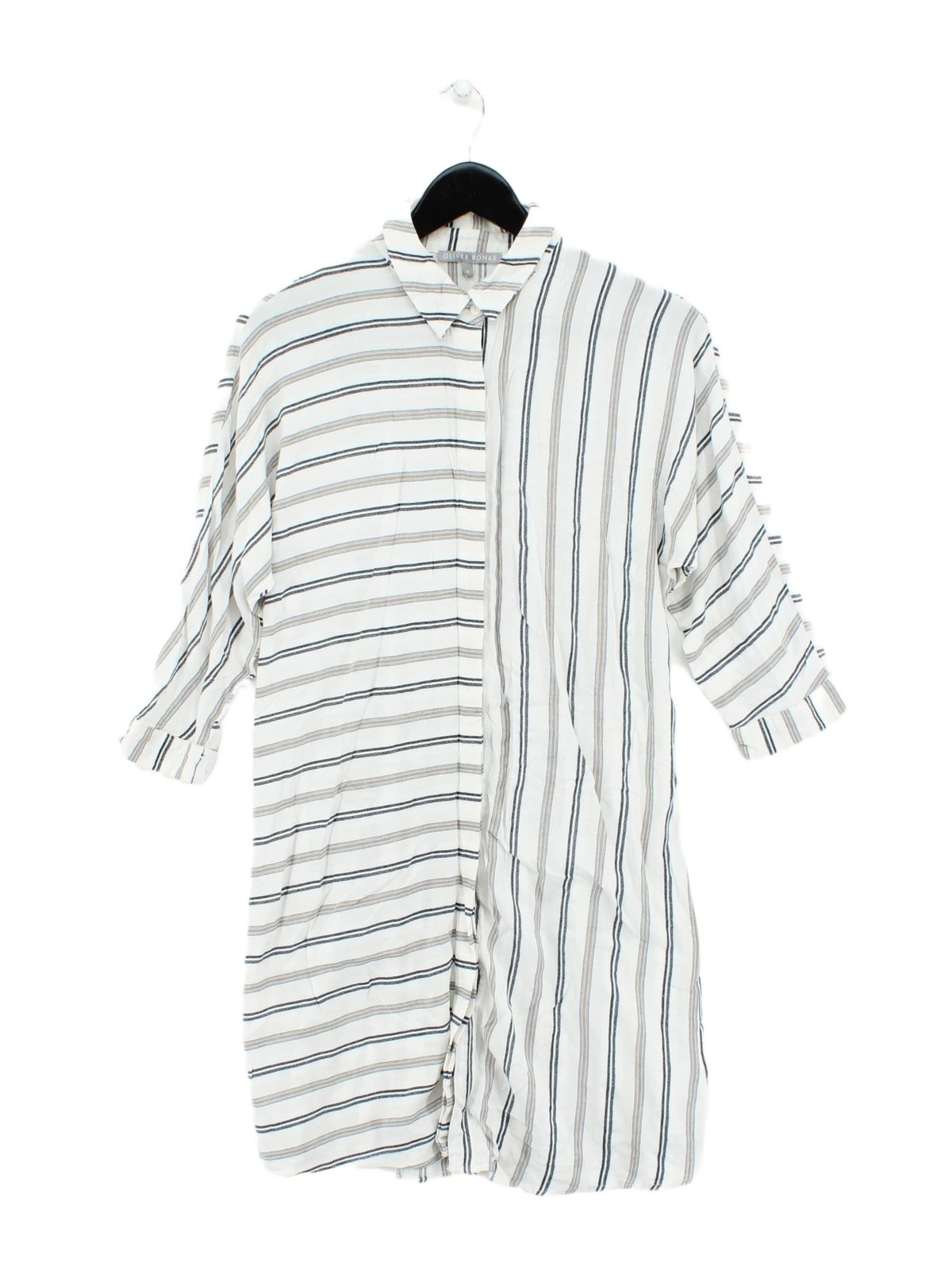 Oliver Bonas Shirt Midi Dress UK8 in Cream
