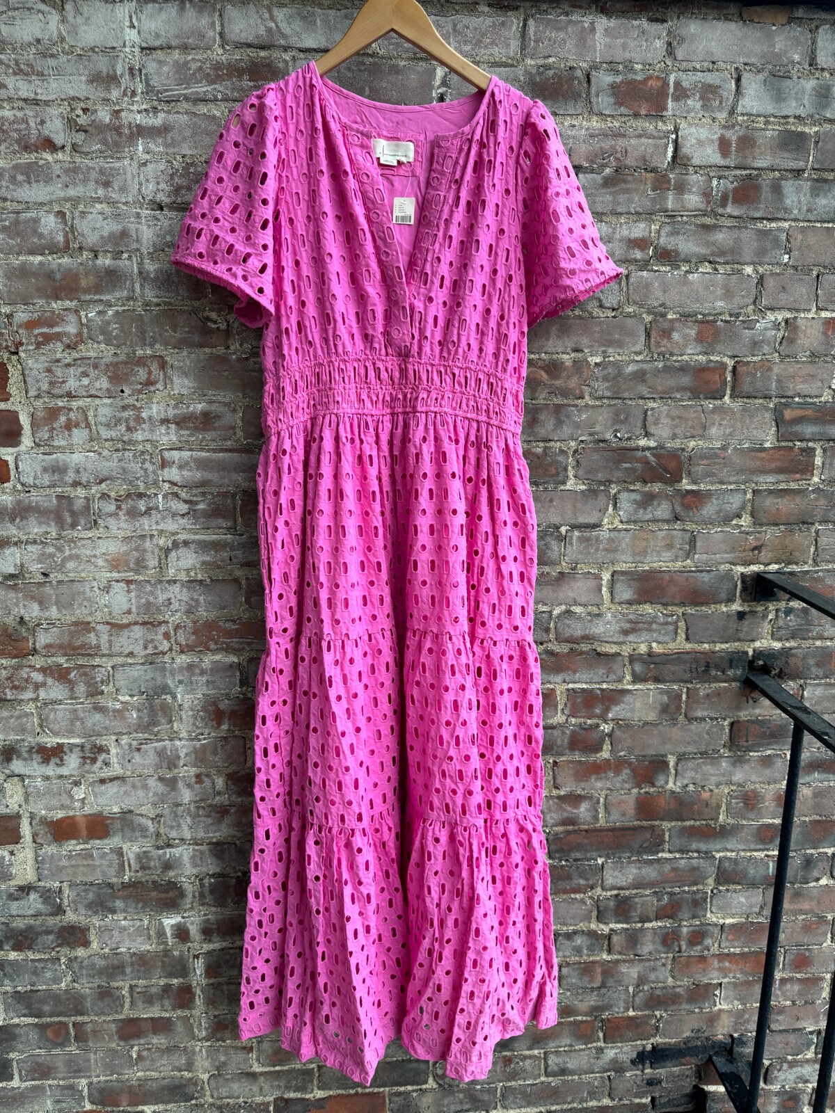 NWT Anthropologie Somerset Maxi Dress Eyelet Brown White Blue Yellow Pink