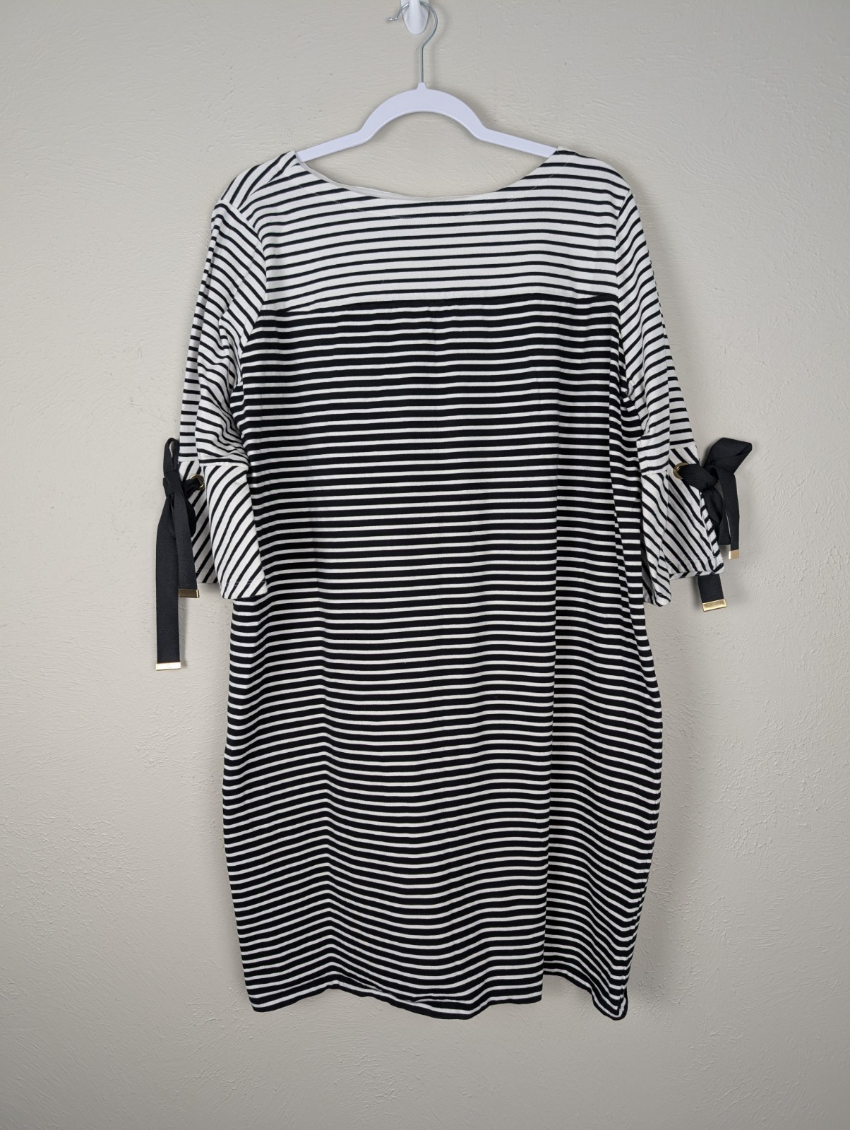 Lauren Ralph Lauren Womens Black White Striped Dress 2X