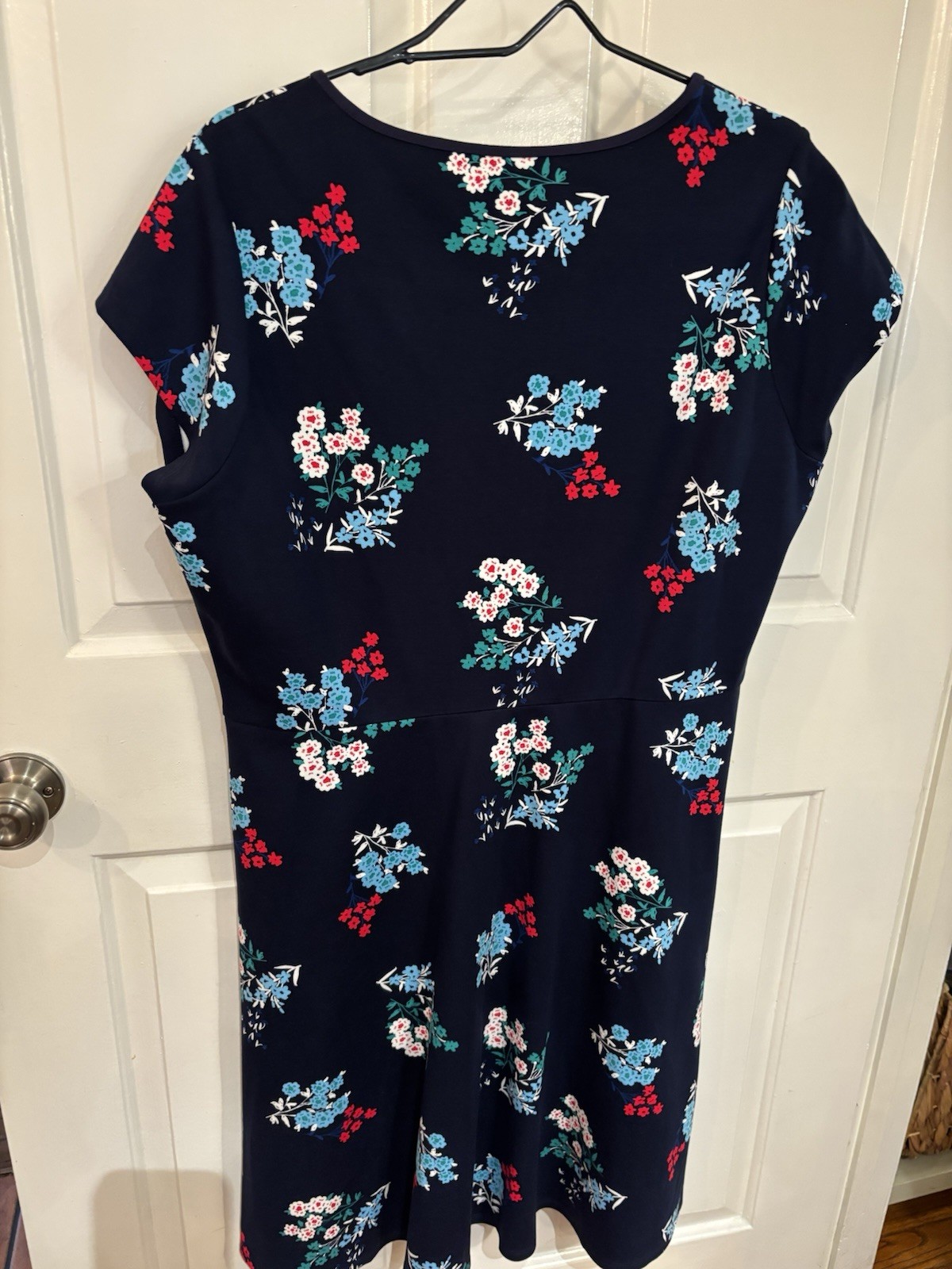 Draper James Women’s Cap Sleeve Dark Blue Navy Floral Slip-On Dress Size 1X