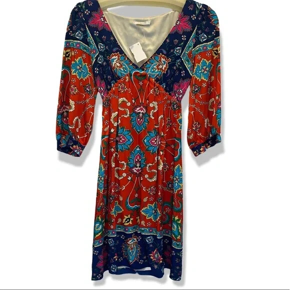 Taka by TakaWear silk floral dress paisley Small NWT Retail $350 Romantic Boho