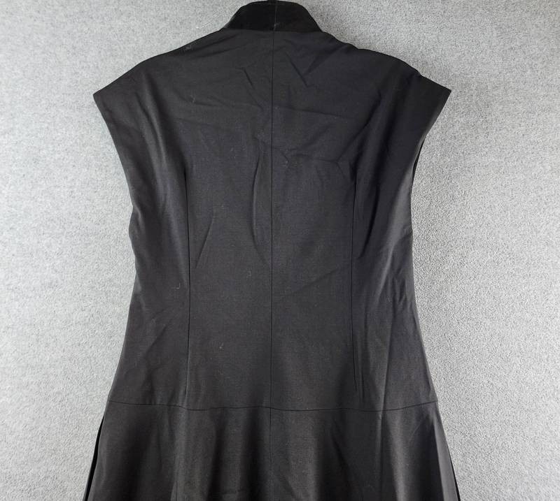 CO Plunging Sleeveless Wool Blend MIDI Bubble Dress Women’s M Black Zip Closure