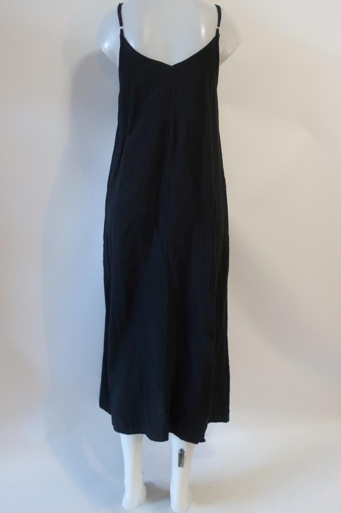 Womens Stark X Black (Item-46) Gauzy Cotton Adjustable Strap Midi Dress M