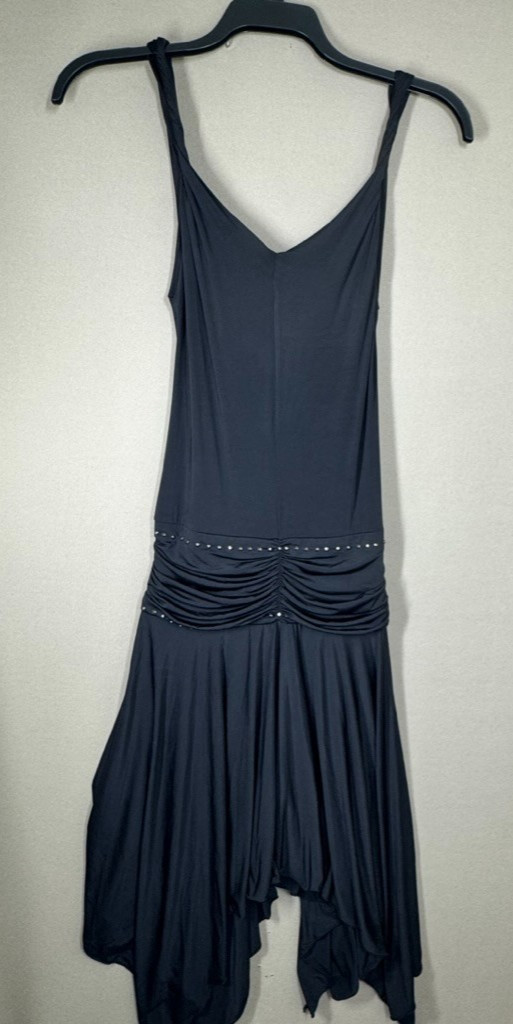 BCBG Dress Womens Size Small Black Asymmetric Hem Whimsigoth Grunge Y2K NEW