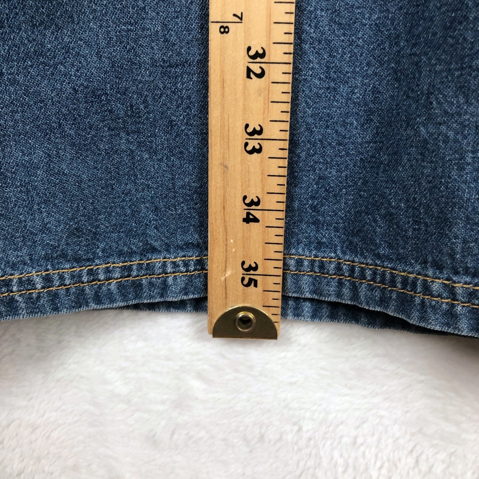 VTG SUSAN BRISTOL Casuals Denim Jumper Dress Sz L Cotton Blue V-Neck Pockets