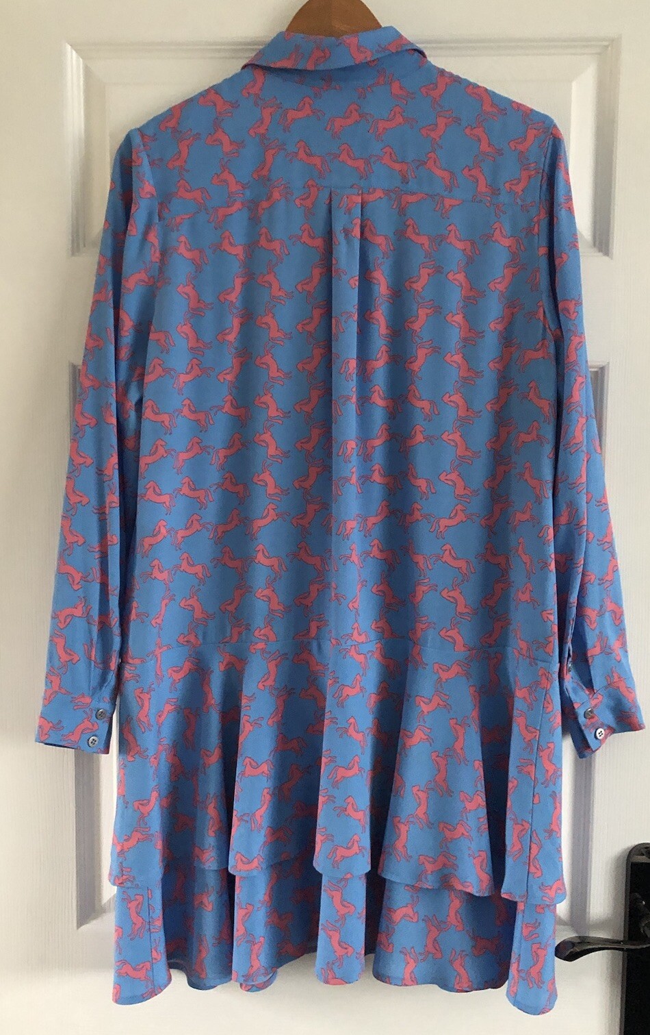 Mint Velvet Gorgeous Blue Horse Print Dress Size 12 WORN ONCE