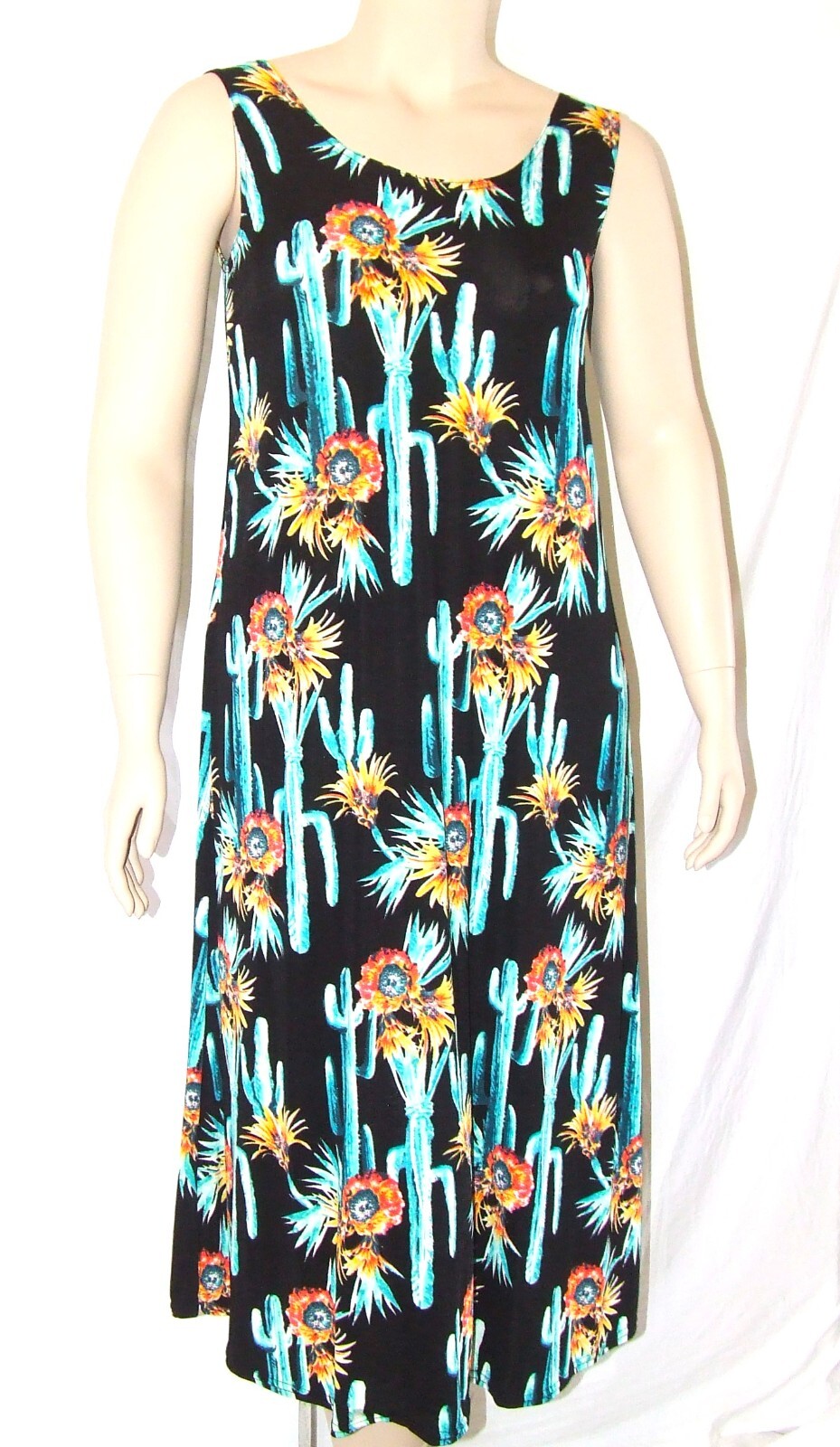 Travel Knit Dress, long A-Line Tank, Stretchy NO-IRON poly/span, #039 Yellow