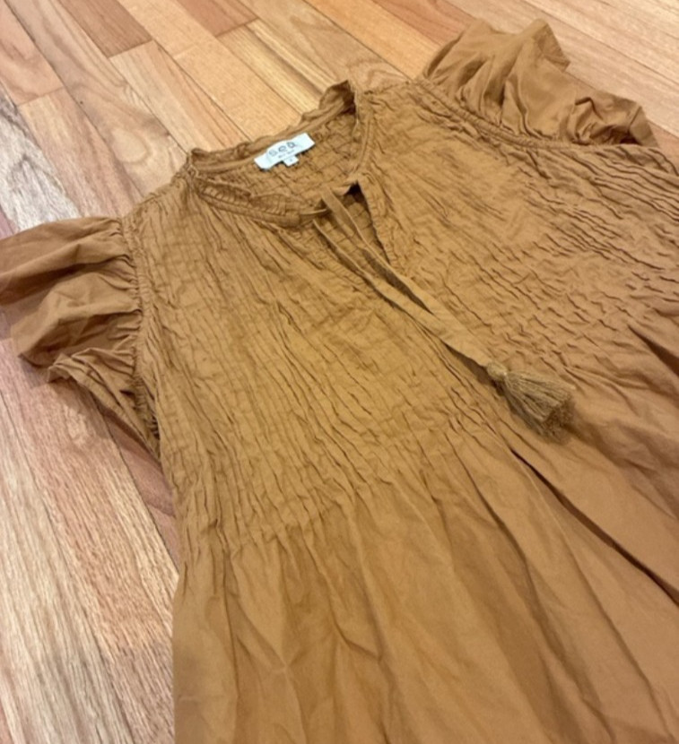 Sea New York Marigold Smocked Shift Mini Dress Size 6