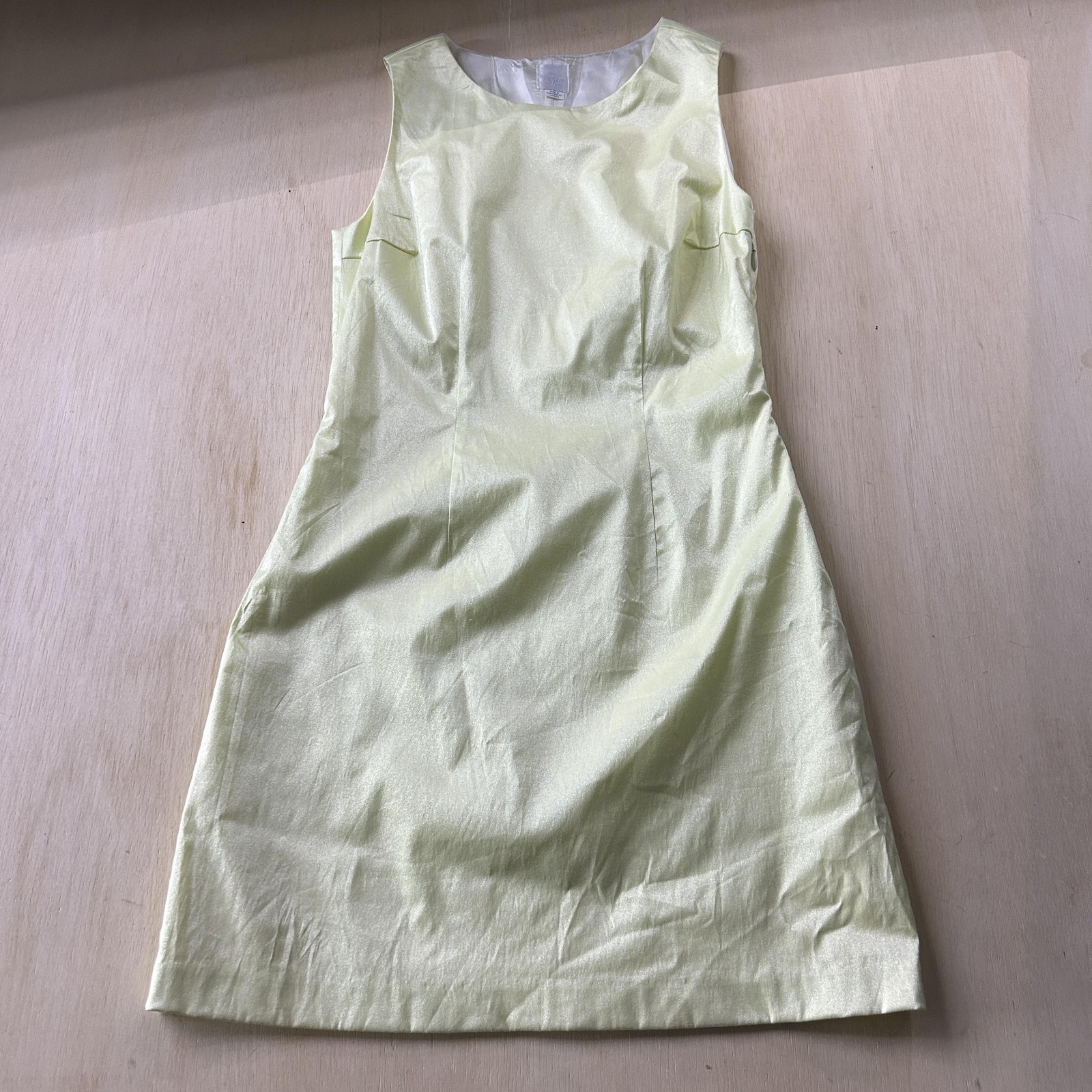 Mossimo Dress Womens Medium Yellow Satin Sleeveless Sheath Short Mini Lined