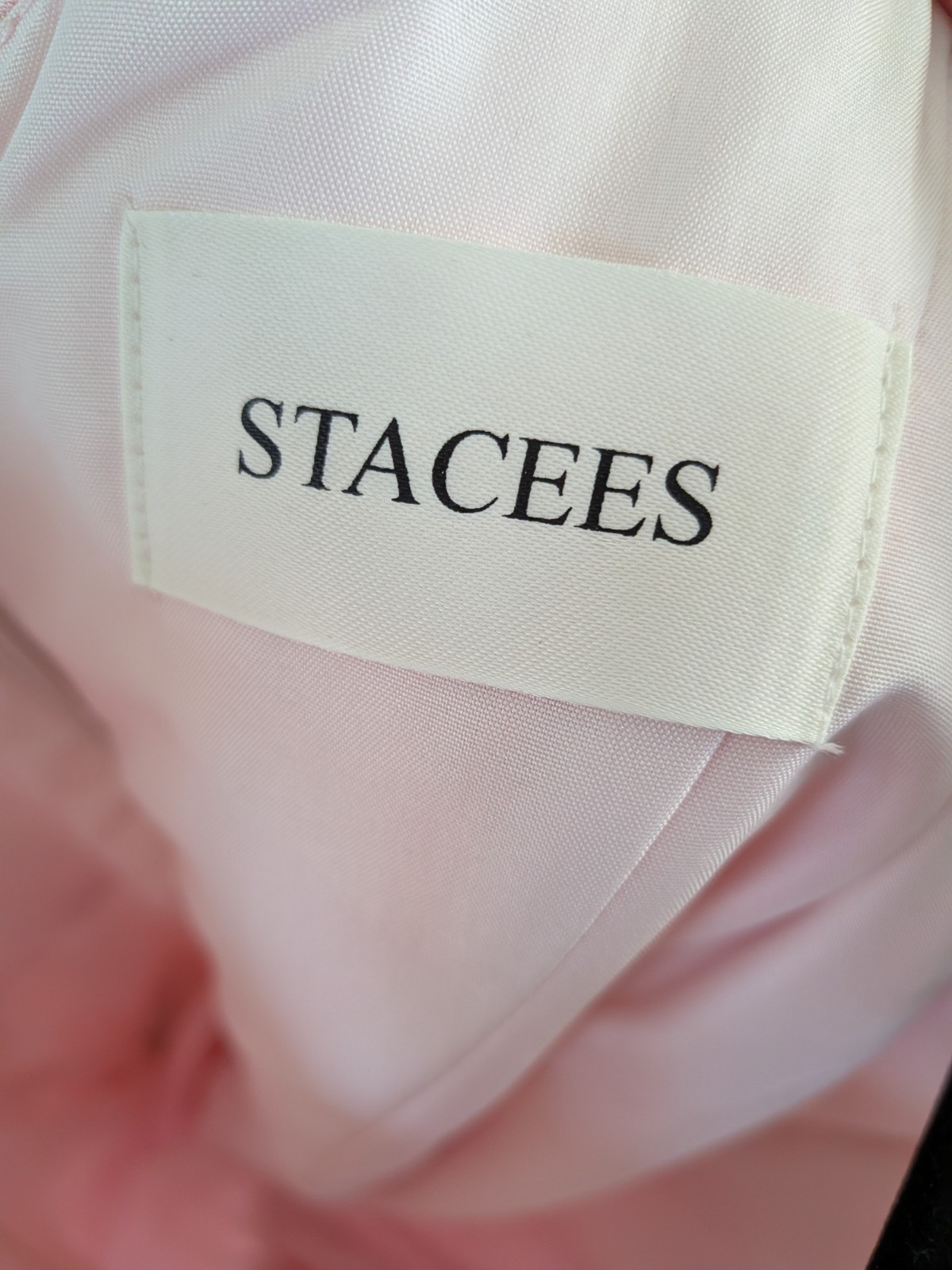 Stacees Formal NWT Blushing Pink Ruffle Floor Length Dress Size US4 Wedding Prom