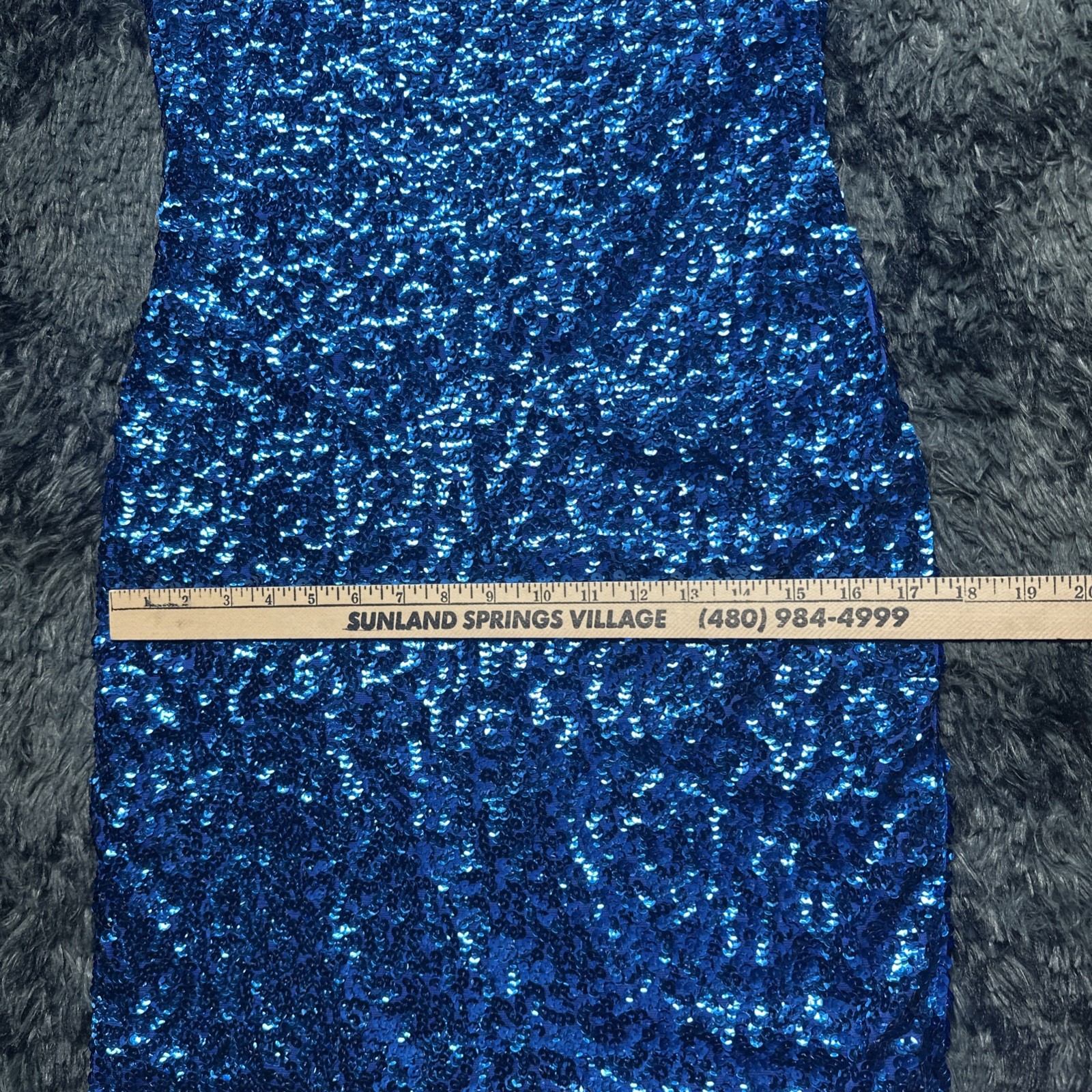 PrettyGuide Blue Sequin Shiny V-Neck Strappy Bodycon Mini Dress Size Large