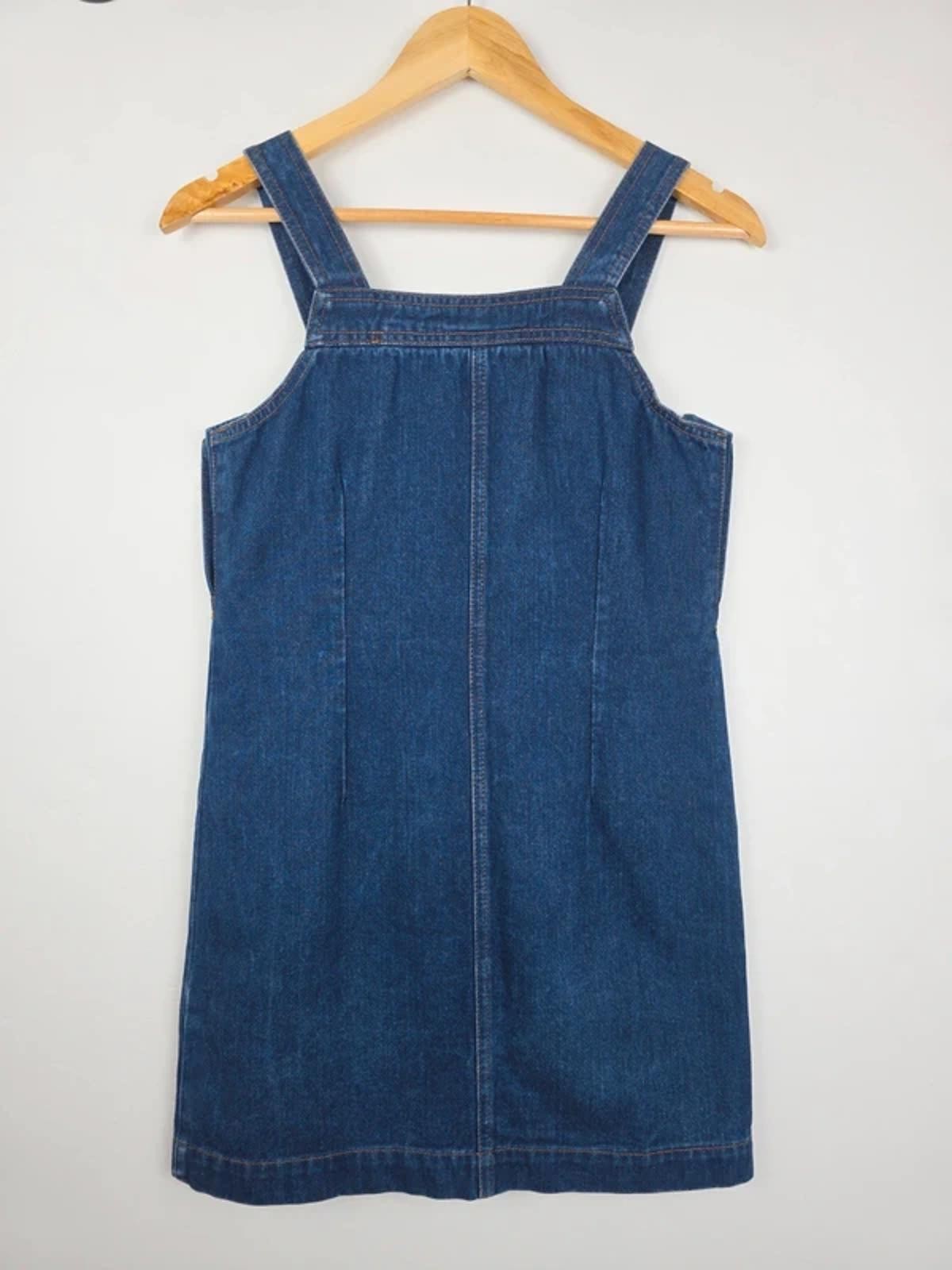 Miss Selfridge Denim Mini Dress Size 8 | Pinafore Dungaree Dress | Blue