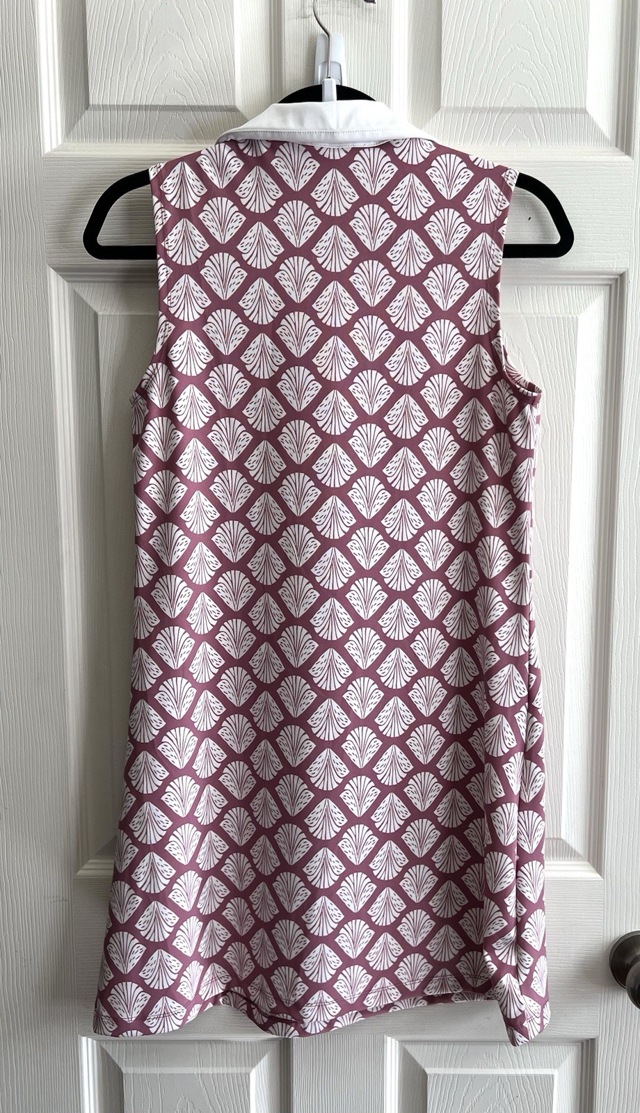 SIGRID OLSEN Golf & Tennis Mauve Shell Print Collared Sleeveless Dress Sz S
