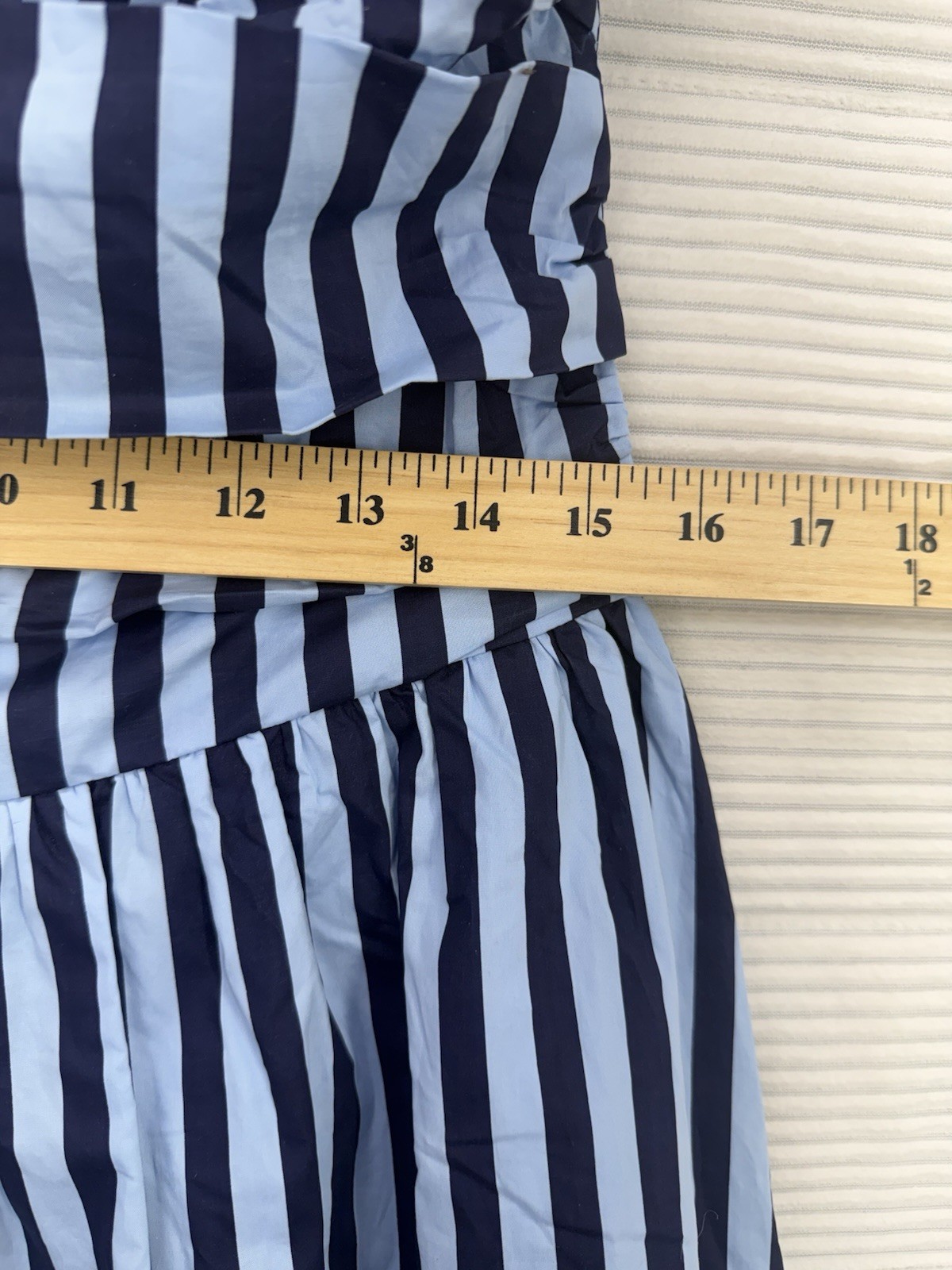 Pinch Brand Striped Strapless Midi Dress Cotton Nautical Navy Lt Blue Size L NWT