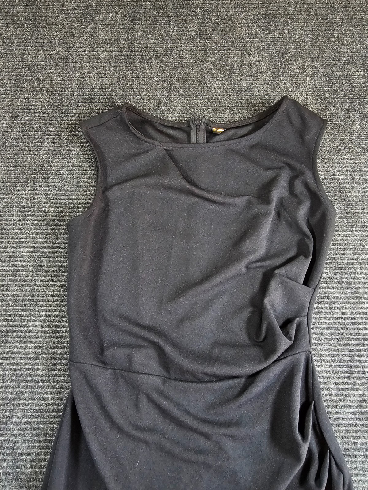 Miusol Sheath Dress Womens Small Black Stretch Sleeveless Slit Back Zip Cocktail