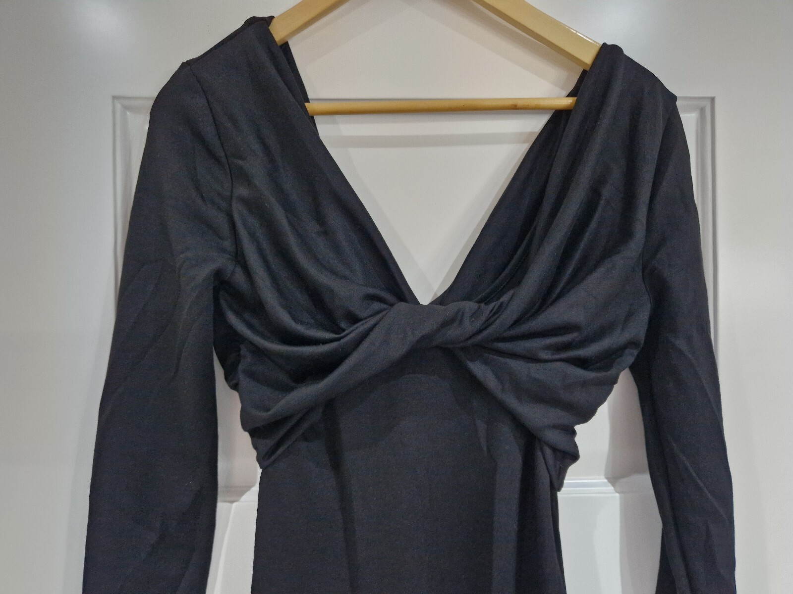 Anthropologie Twisted Front & Back Midi/Maxi Dress Size UK 8 Black New No Tags