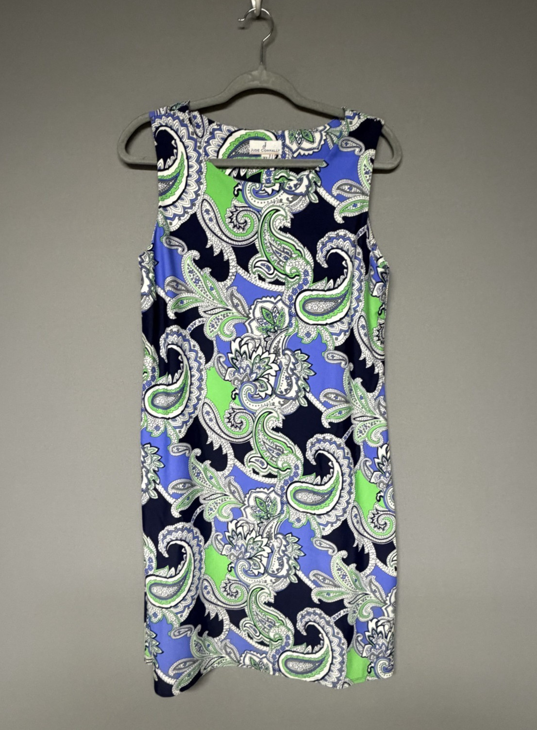 JUDE CONNALLY $178 Women’s Blue Green Paisley Beth Shift Dress Size XL