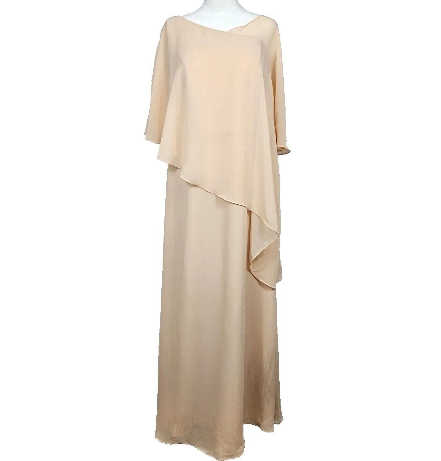 Mother of Bride Dress US14 Chiffon Elegant Peach Stacees Wedding NWT Simple