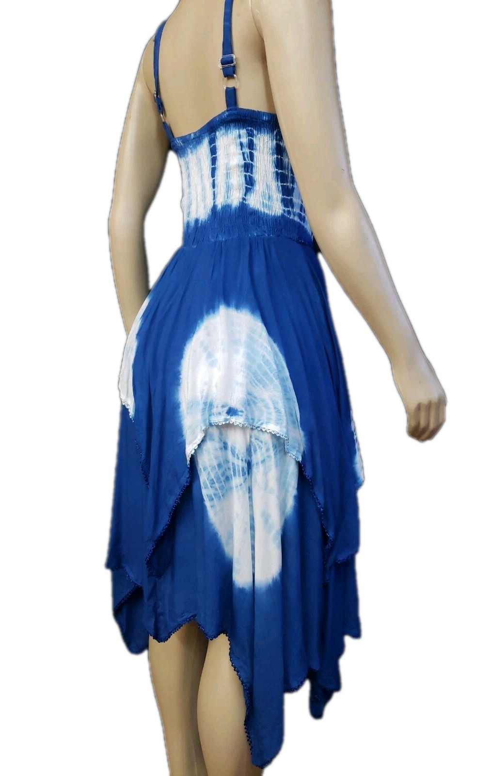 My Choice Corset Handkerchie Hem Size S Blue Tie Dyed Women’s Dress NEW #CB5