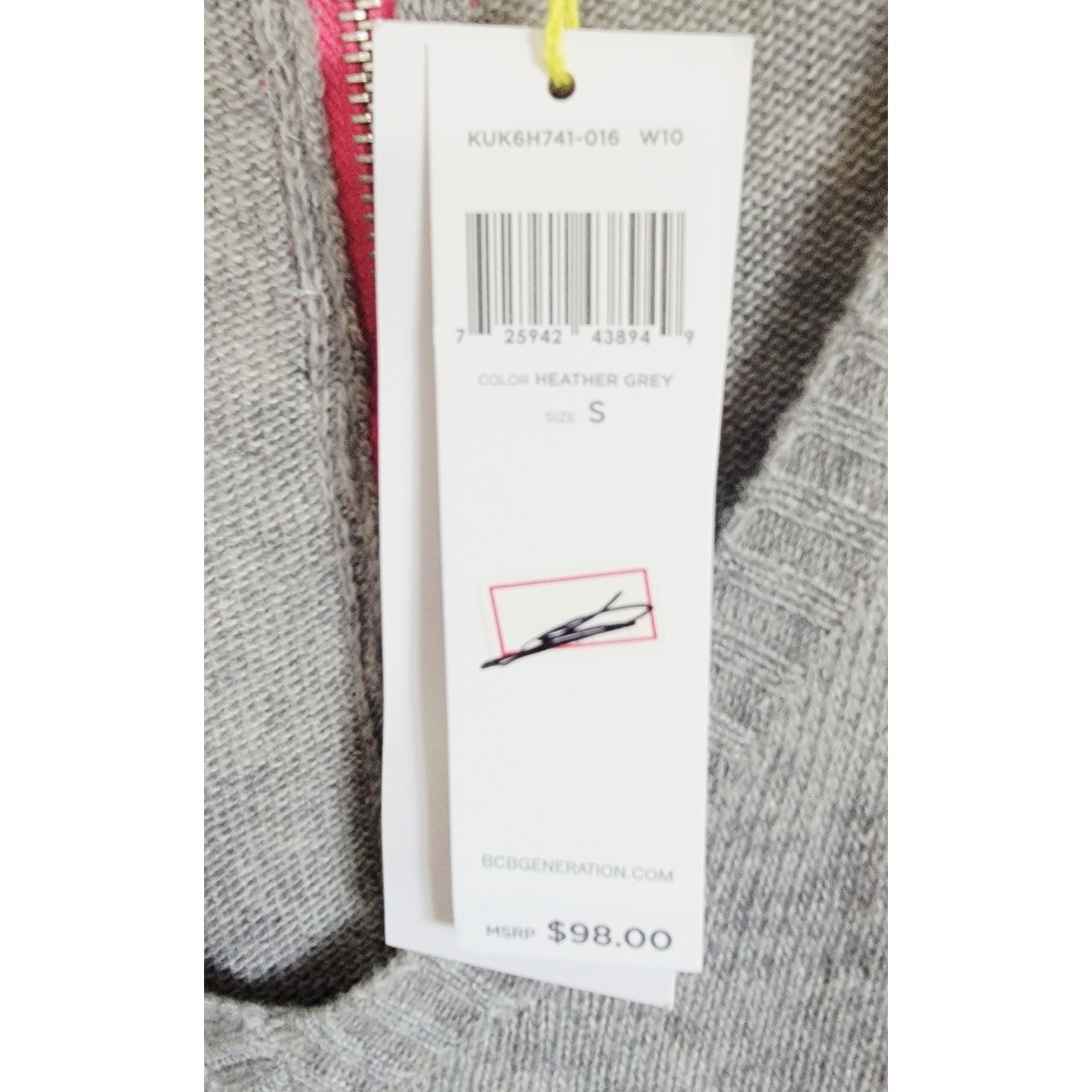 BCBGeneration S Heather Grey V-Neck Sweater Dress Drape Cozy Small NWT RV $98