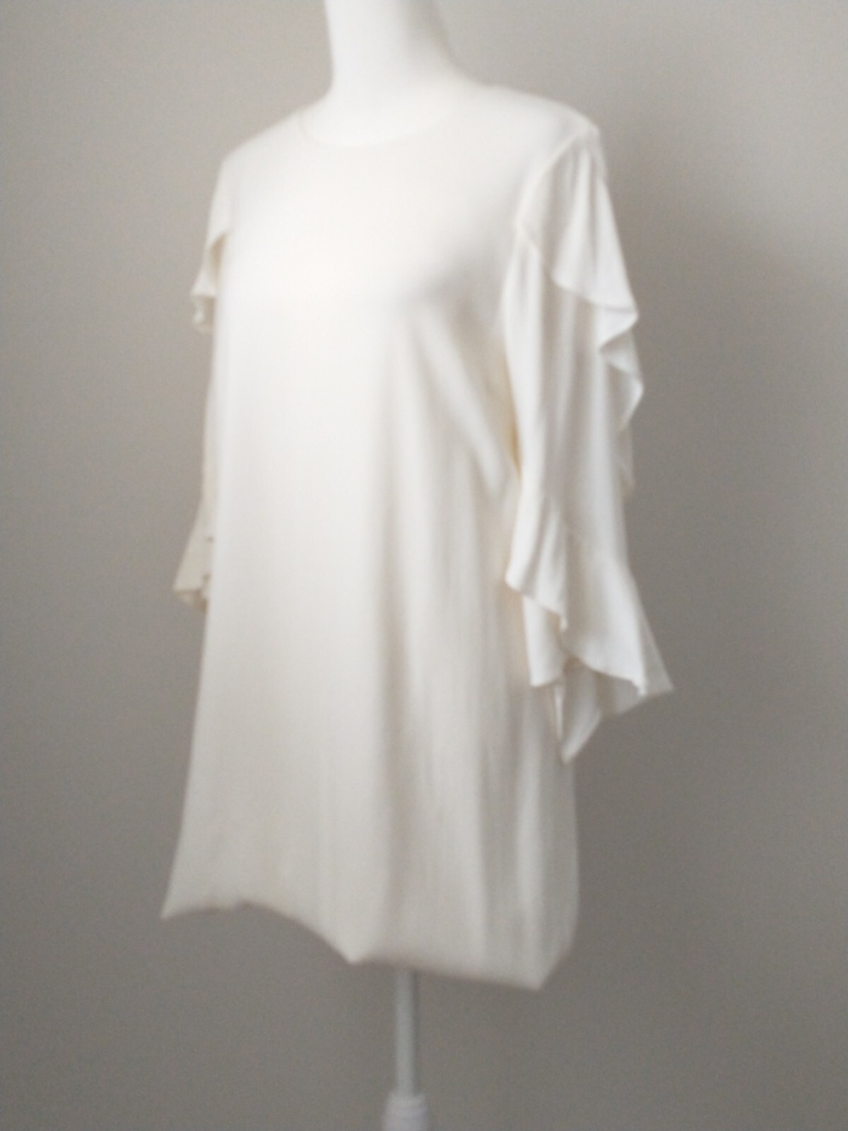 Alexis White Ruffled A-line Mini Casual Wedding Bridal Dress XS Coastal