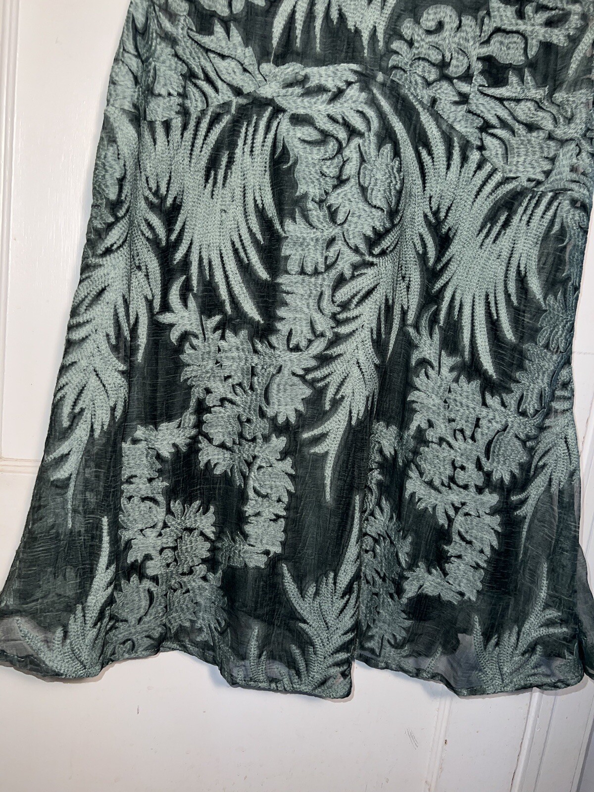 Sundance Cypress Legends Silk Lace Drop Waist Sleeveless Dress Green Sz 10. d540