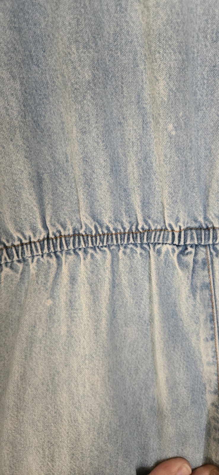 Coldwater Creek Light Wash Denim Prairie Cottage Dress Long/Long Sleeve