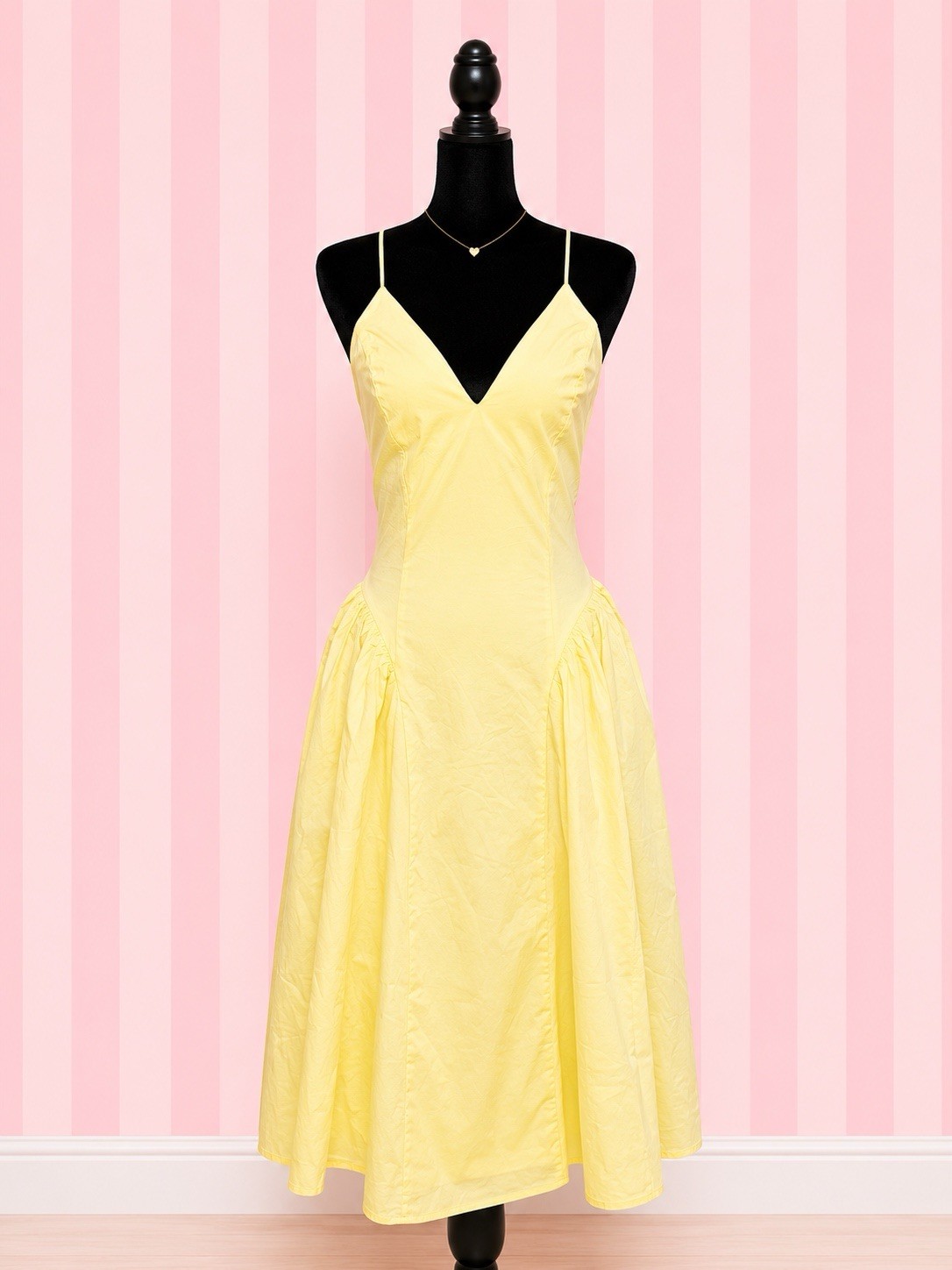 Fashion Nova Butter Yellow Mini Dress NWT | Spaghetti Strap Drop Waist Sundress