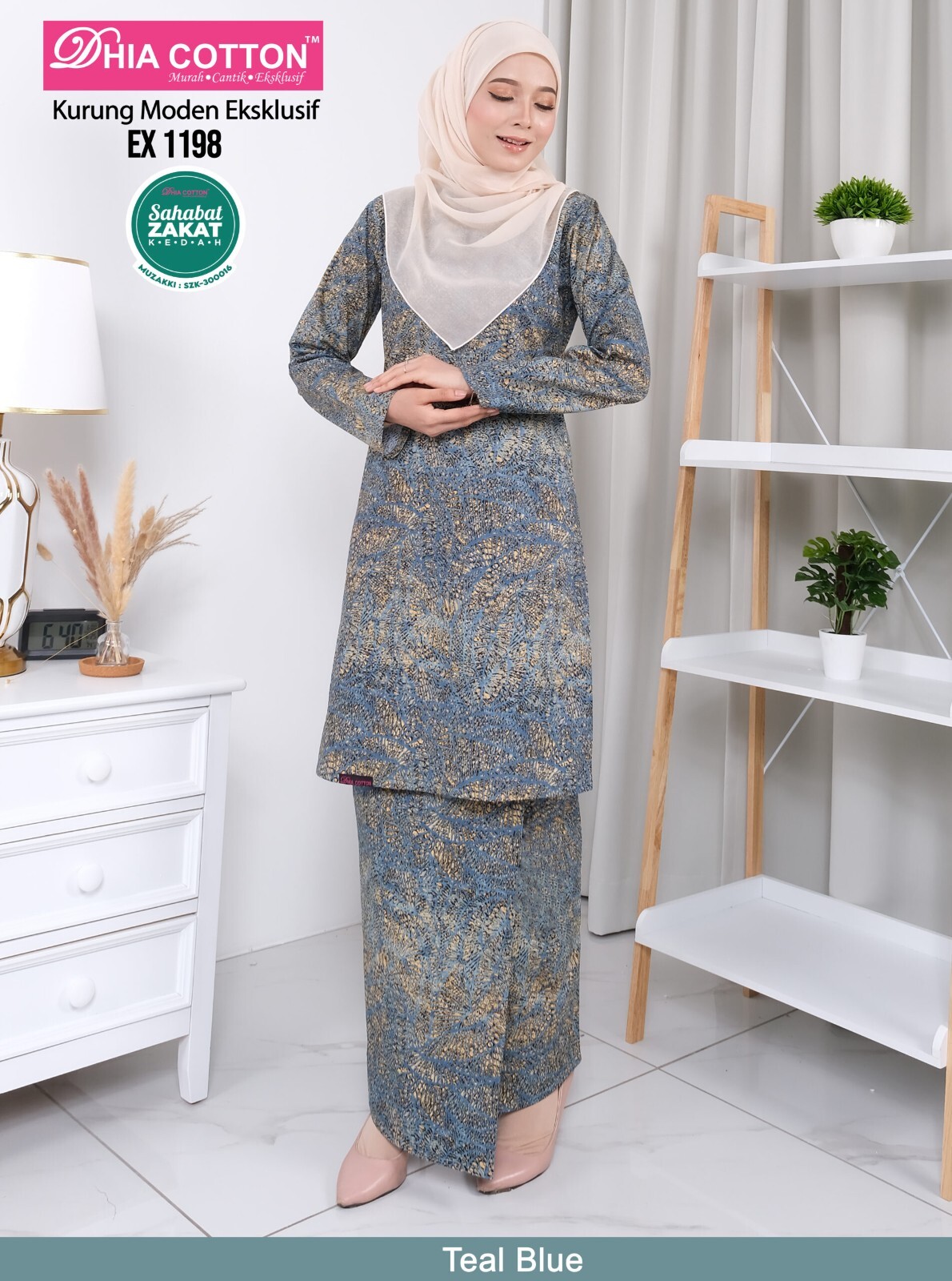 Baju Kurung Moden cotton S Labuh Longgar Kain Lipat ala Batik inc. shipping fee