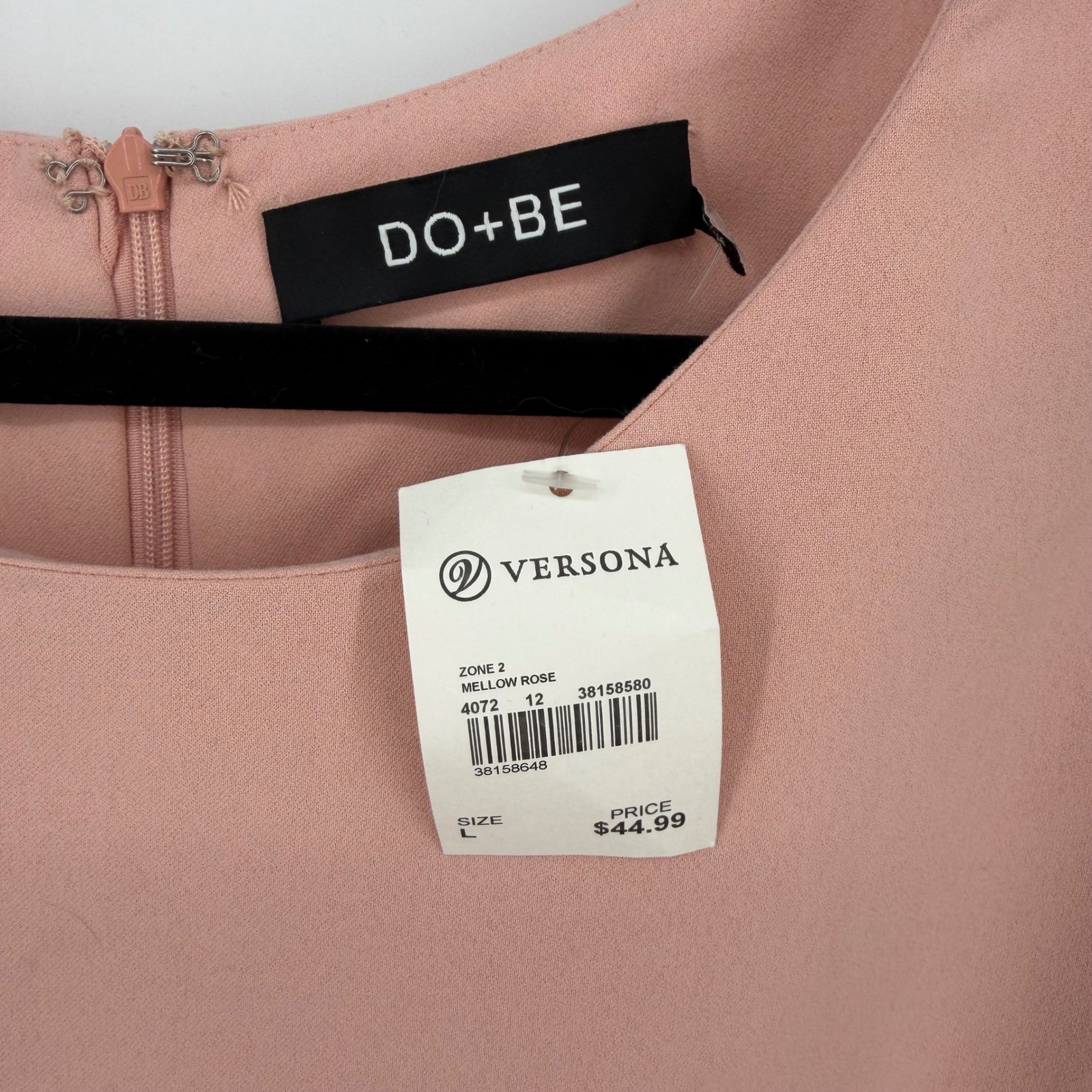 DO+BE Crepe Shift Dress Womens Large Pink New Split Bell Cape Sleeve Mini Dress