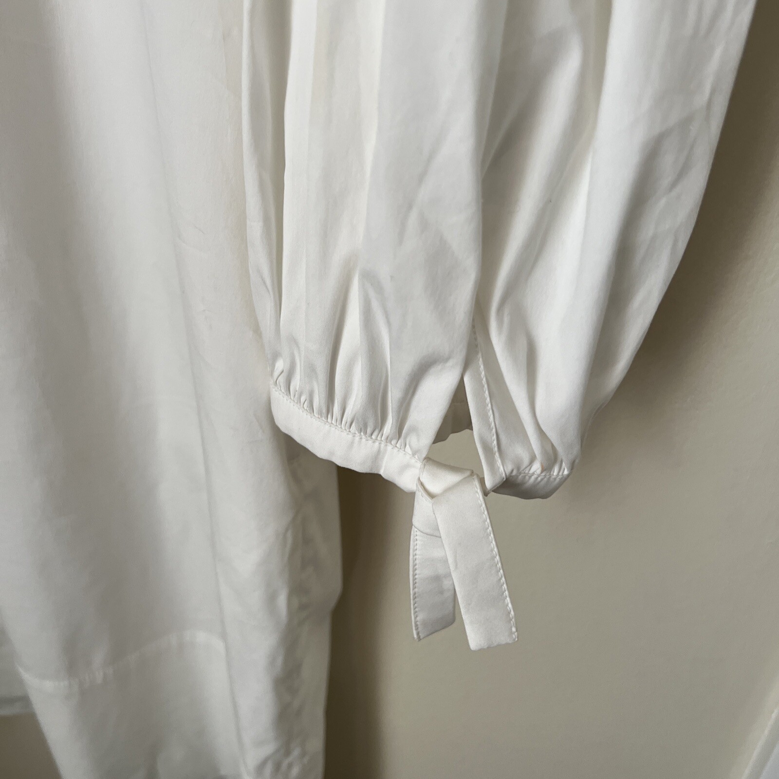 MAX MARA White Cotton Blend Poplin Shift Shirt Dress Pockets Size US 4