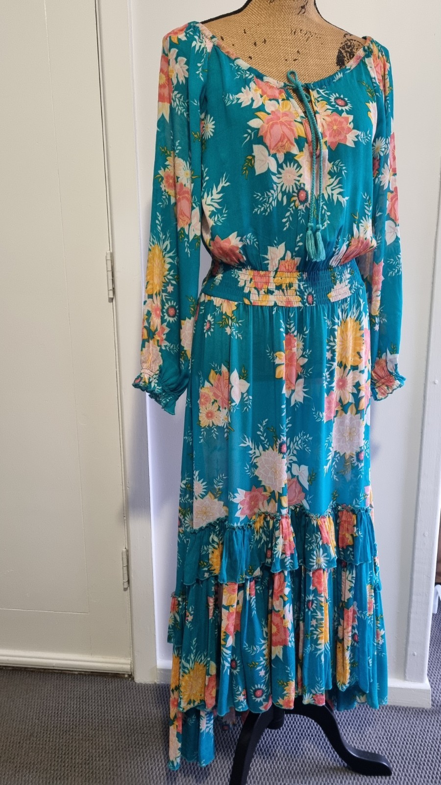 🦋Spell And The Gypsy L Jagger Teal Gown AS NEW