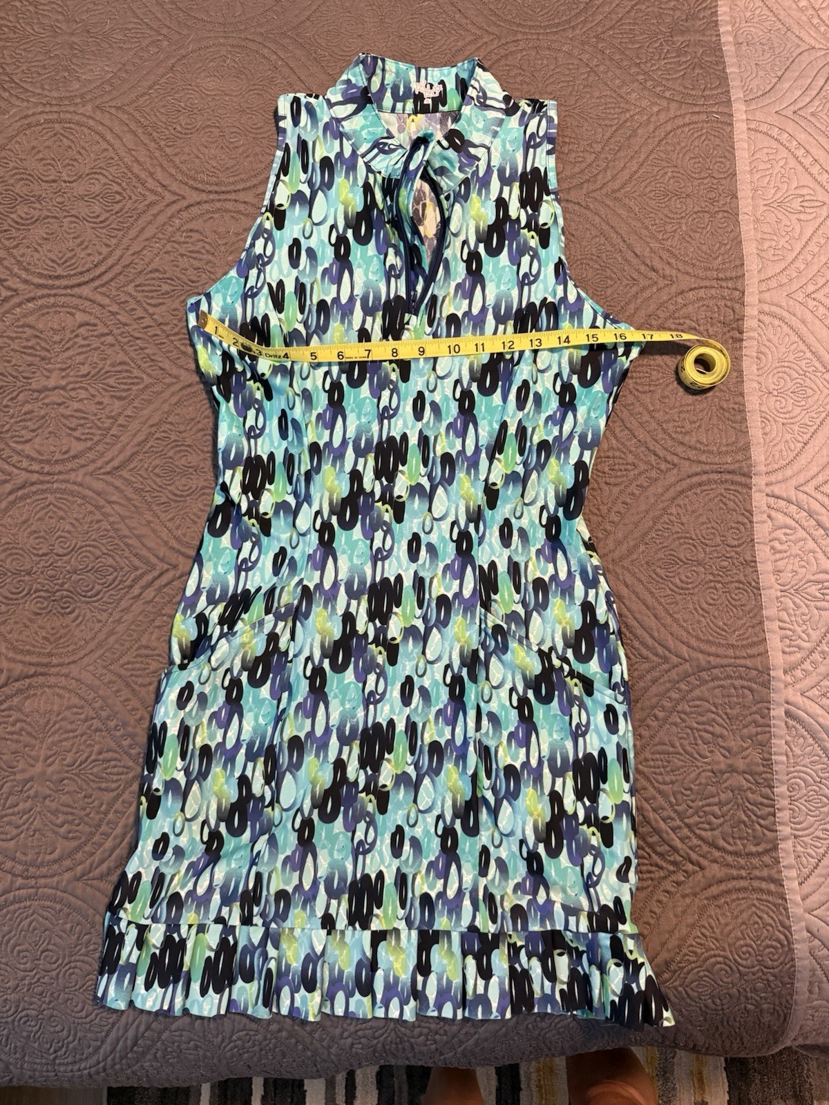 IBKUL TZU TZU Women’s Sleeveless Golf Dress with Shorts S Abstract