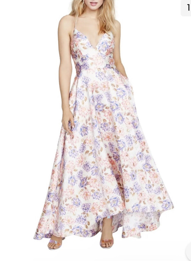 NWT Prom Floral Speechless Gown Sz 9 Cream Purple Coral Romantic Dress
