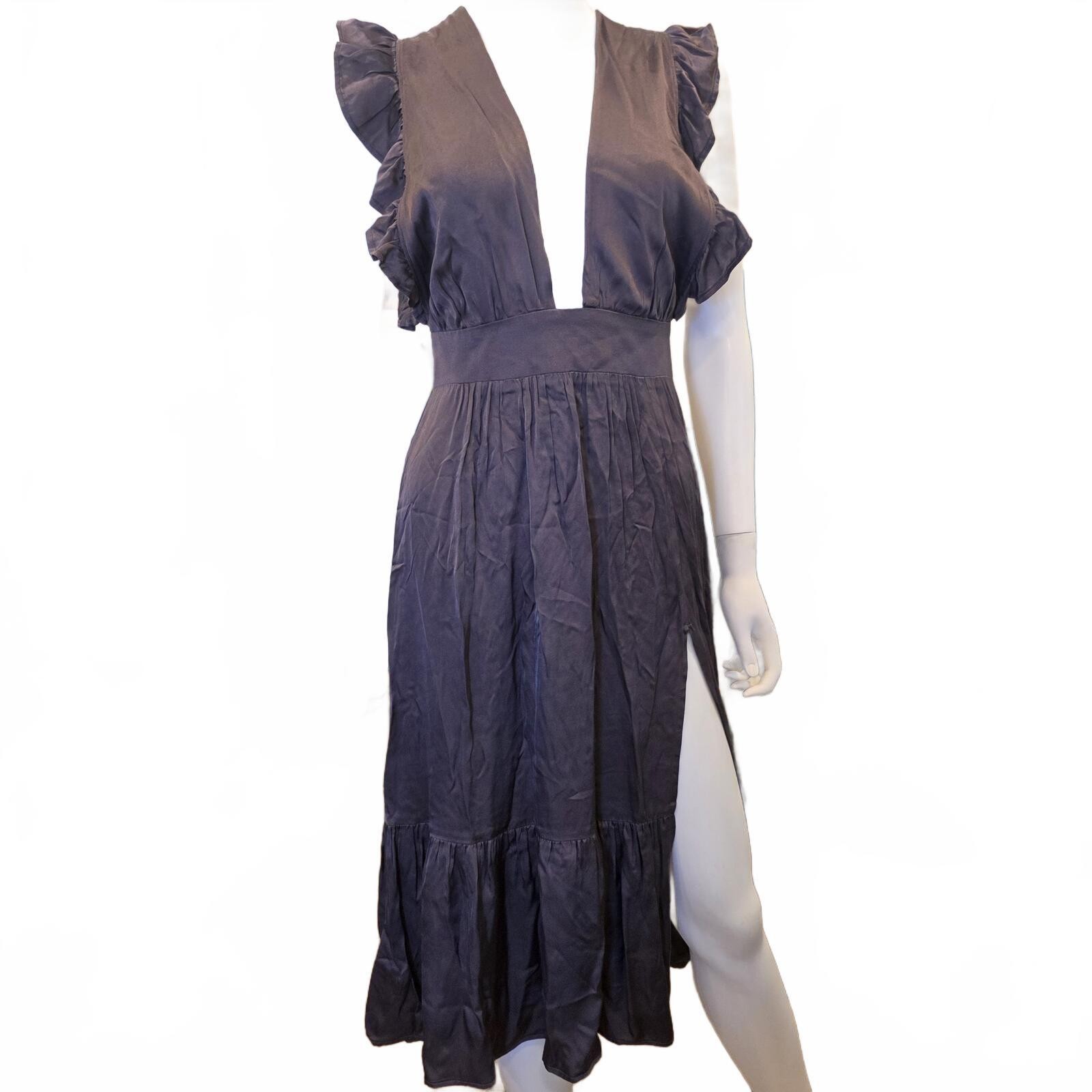 Stillwater The Jessie Midi Dress Size Small Grey Brown